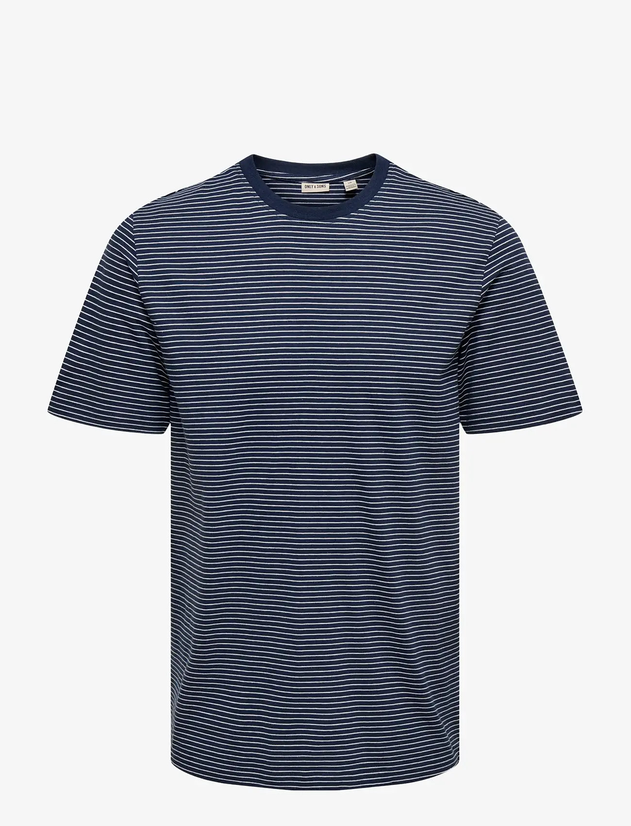 ONLY & SONS - ONSFRED LIFE RLX SS STRIPE TEE NOOS - kortærmede t-shirts - navy blazer - 1