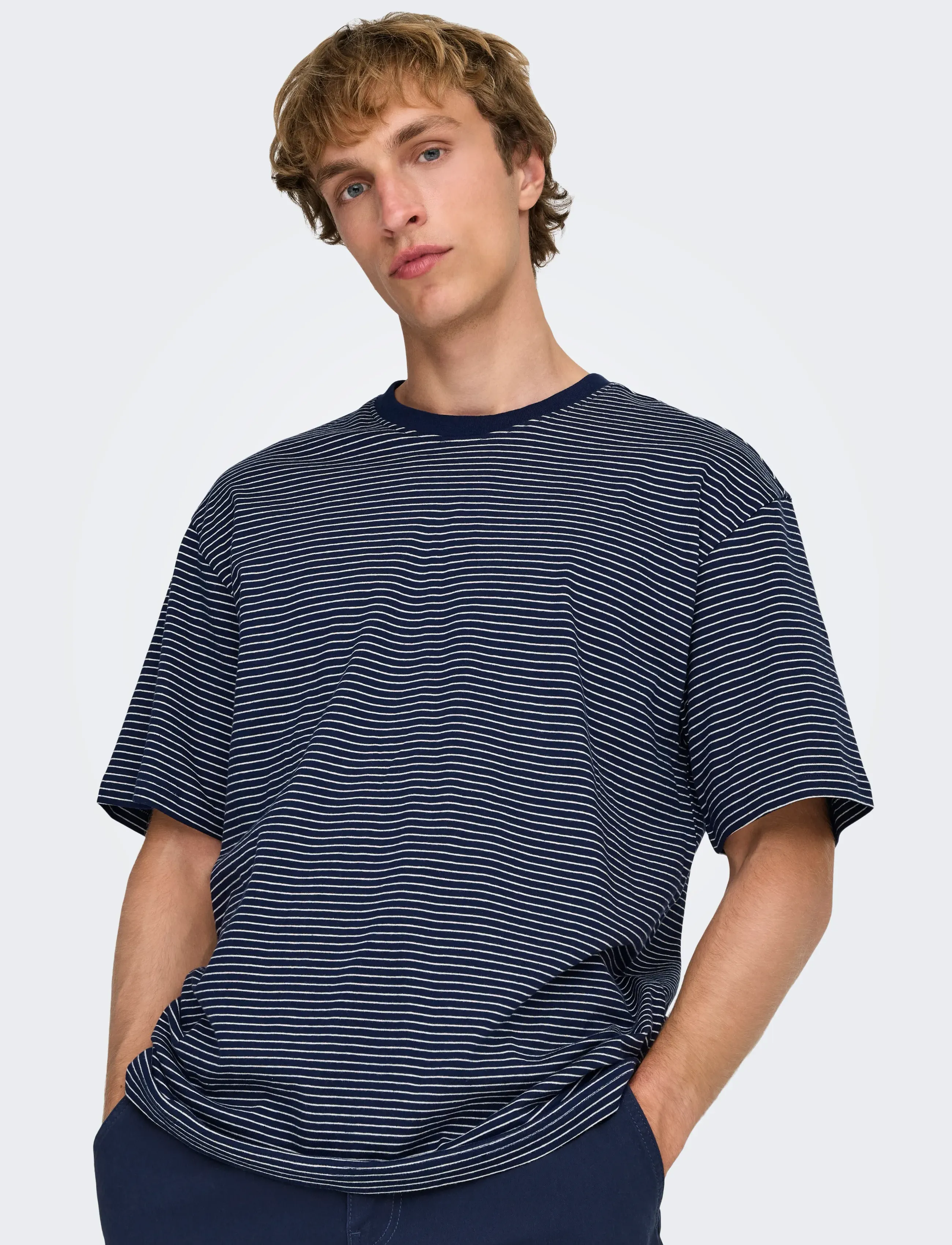 ONLY & SONS Onsfred Life Rlx Ss Stripe Tee Noos t-shirts - bas herr – bild 5