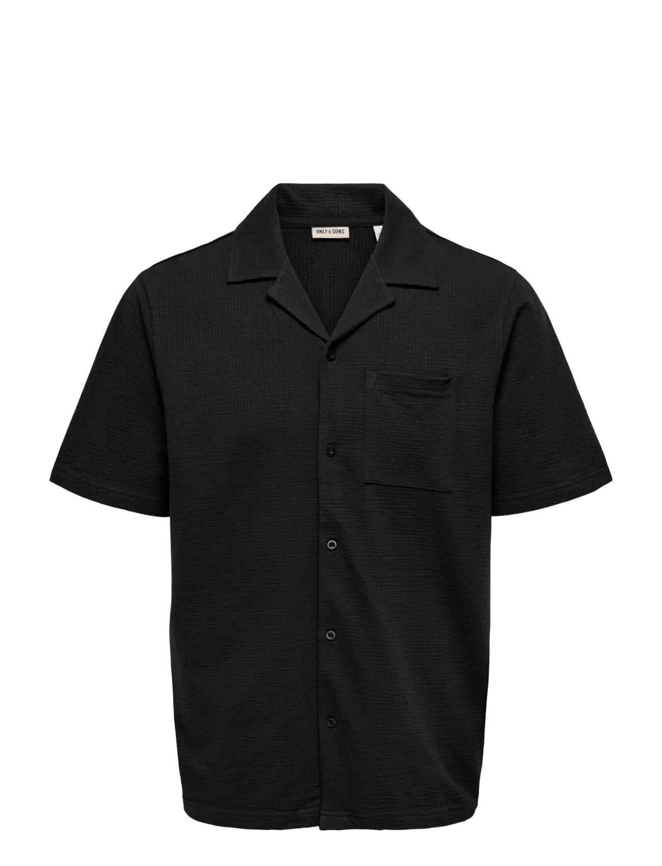 ONLY & SONS ONSKIAN LIFE SEERSUCKER SS SHIRT NOOS - Kortærmede skjorter - BLACK / black