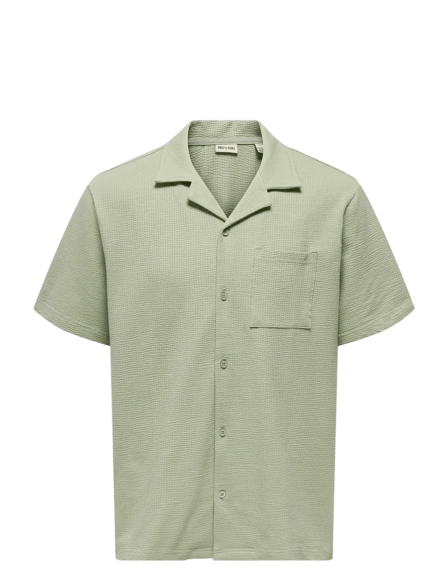 ONLY & SONS - ONSKIAN LIFE SEERSUCKER SS SHIRT NOOS - kortærmede skjorter - seagrass - 1