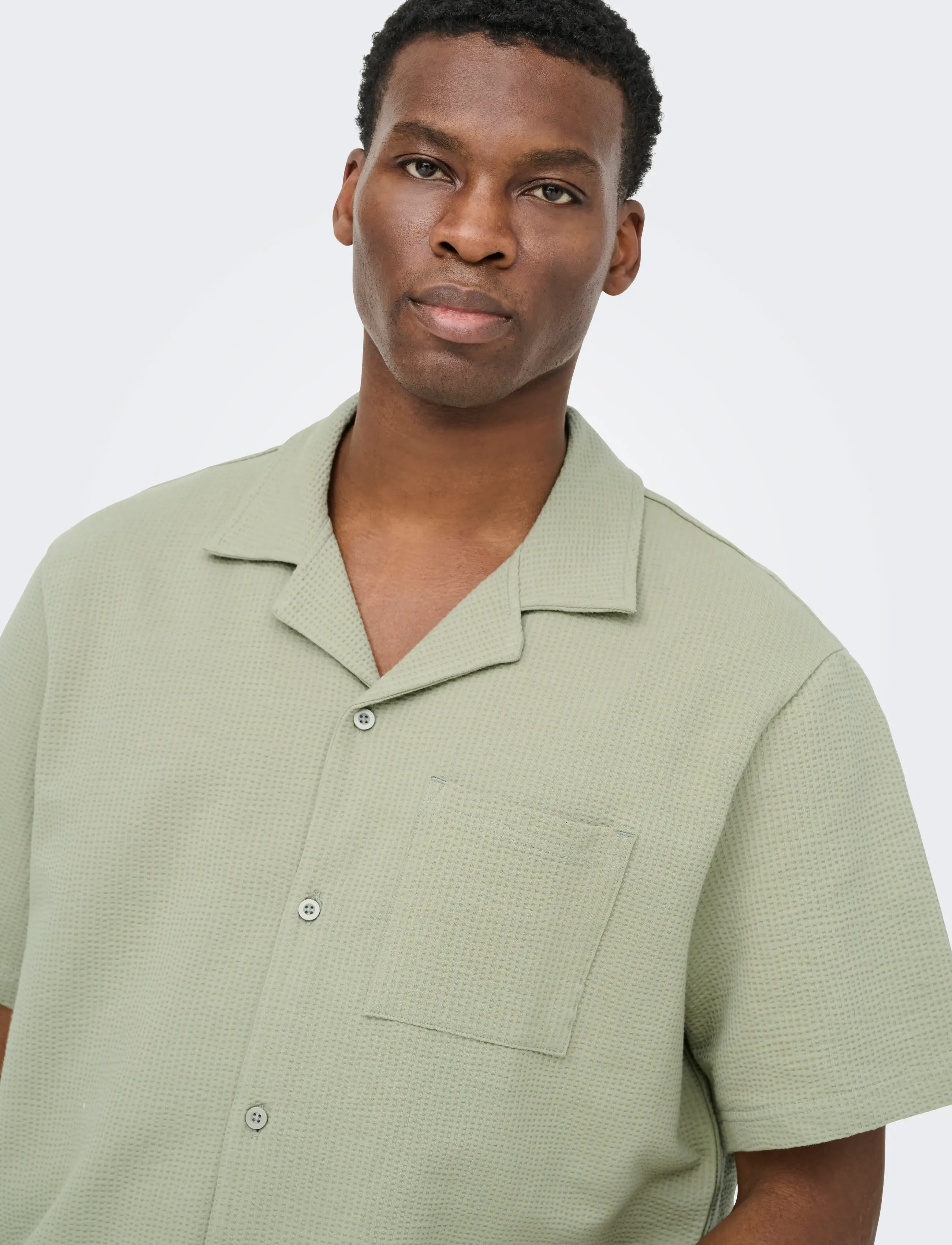 ONLY & SONS - ONSKIAN LIFE SEERSUCKER SS SHIRT NOOS - kortærmede skjorter - seagrass - 5