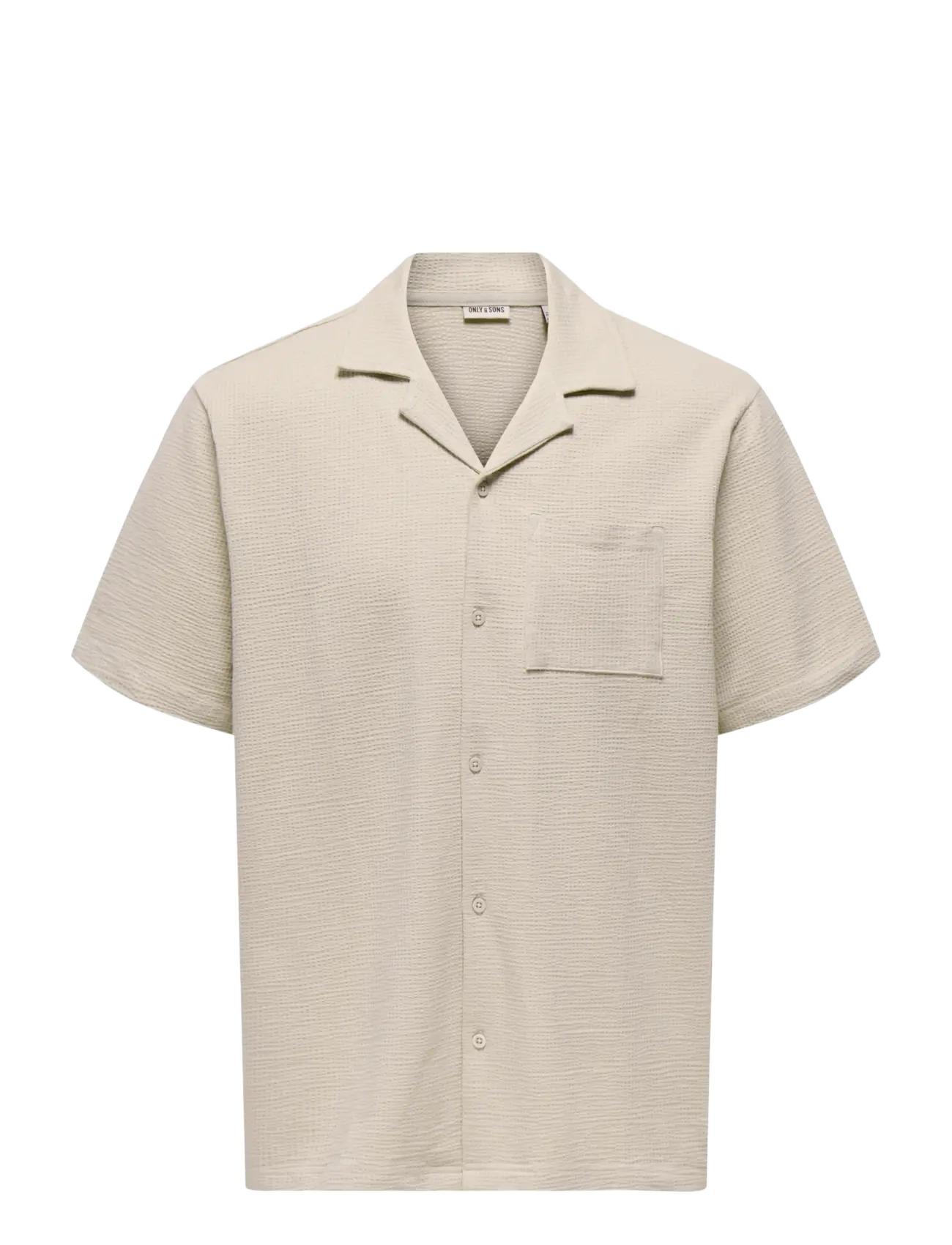 ONLY & SONS ONSKIAN LIFE SEERSUCKER SS SHIRT NOOS - ONLY & SONS - SILVER LINING / beige