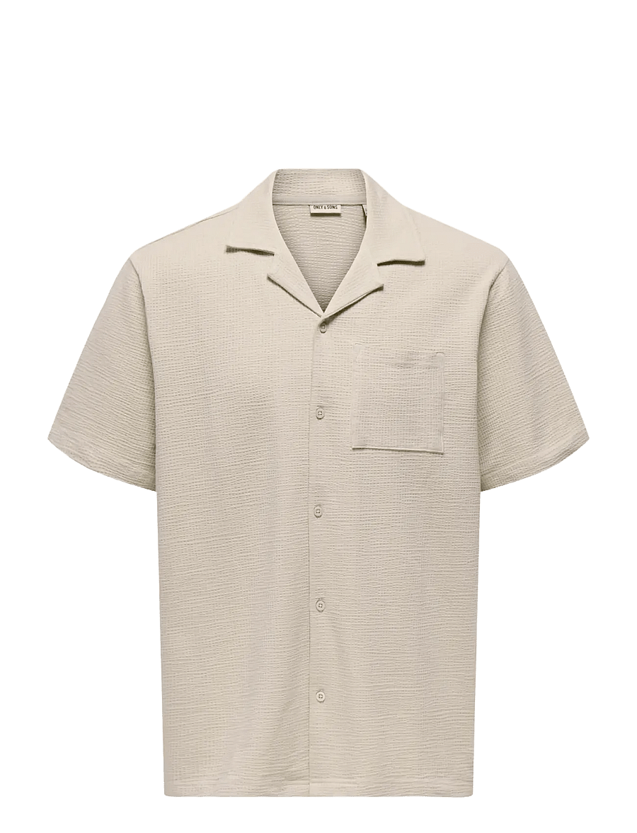 ONLY & SONS - ONSKIAN LIFE SEERSUCKER SS SHIRT NOOS - kortærmede skjorter - silver lining - 1