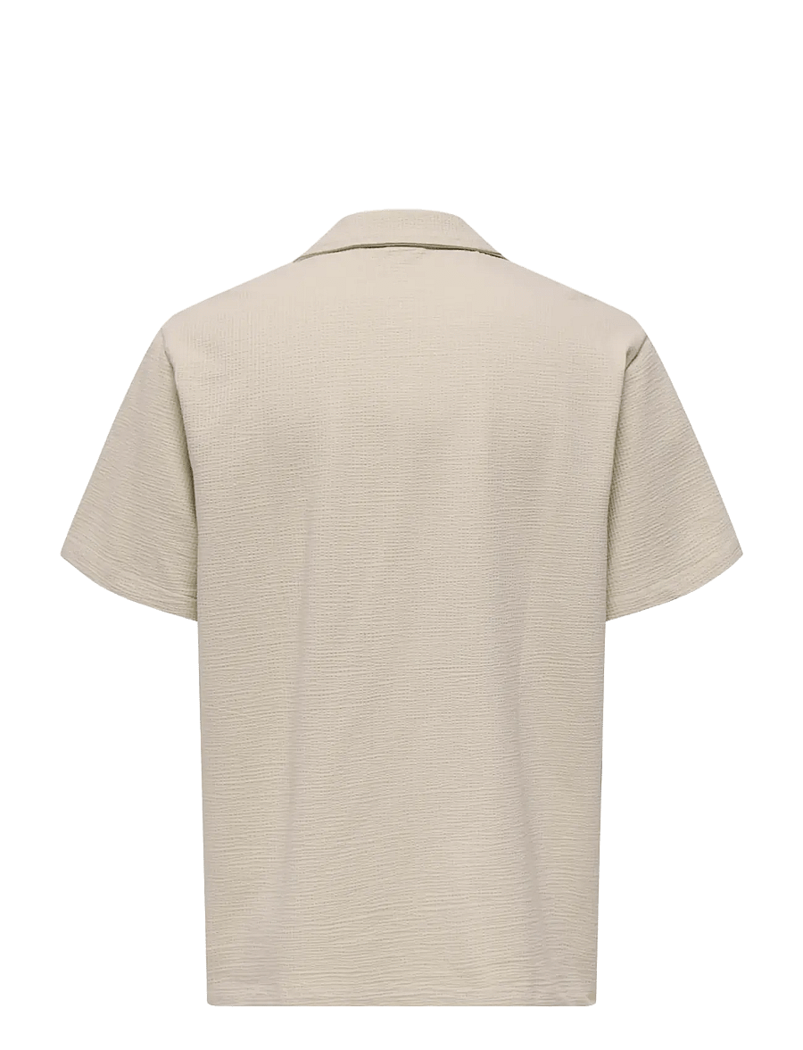 ONLY & SONS - ONSKIAN LIFE SEERSUCKER SS SHIRT NOOS - kortærmede skjorter - silver lining - 2