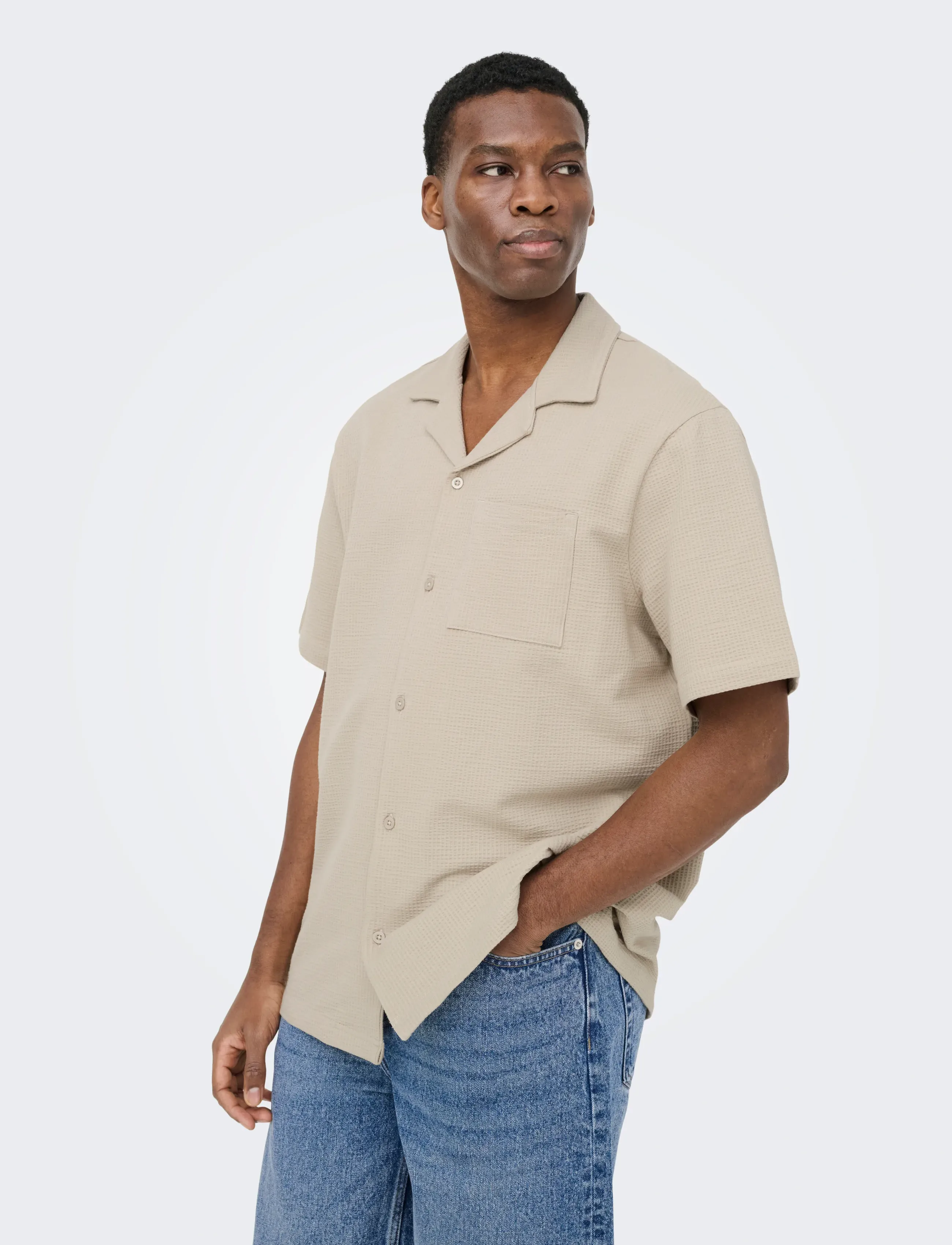 ONLY & SONS Onskian Life Seersucker Ss Shirt Noos kortärmade skjortor herr – bild 6