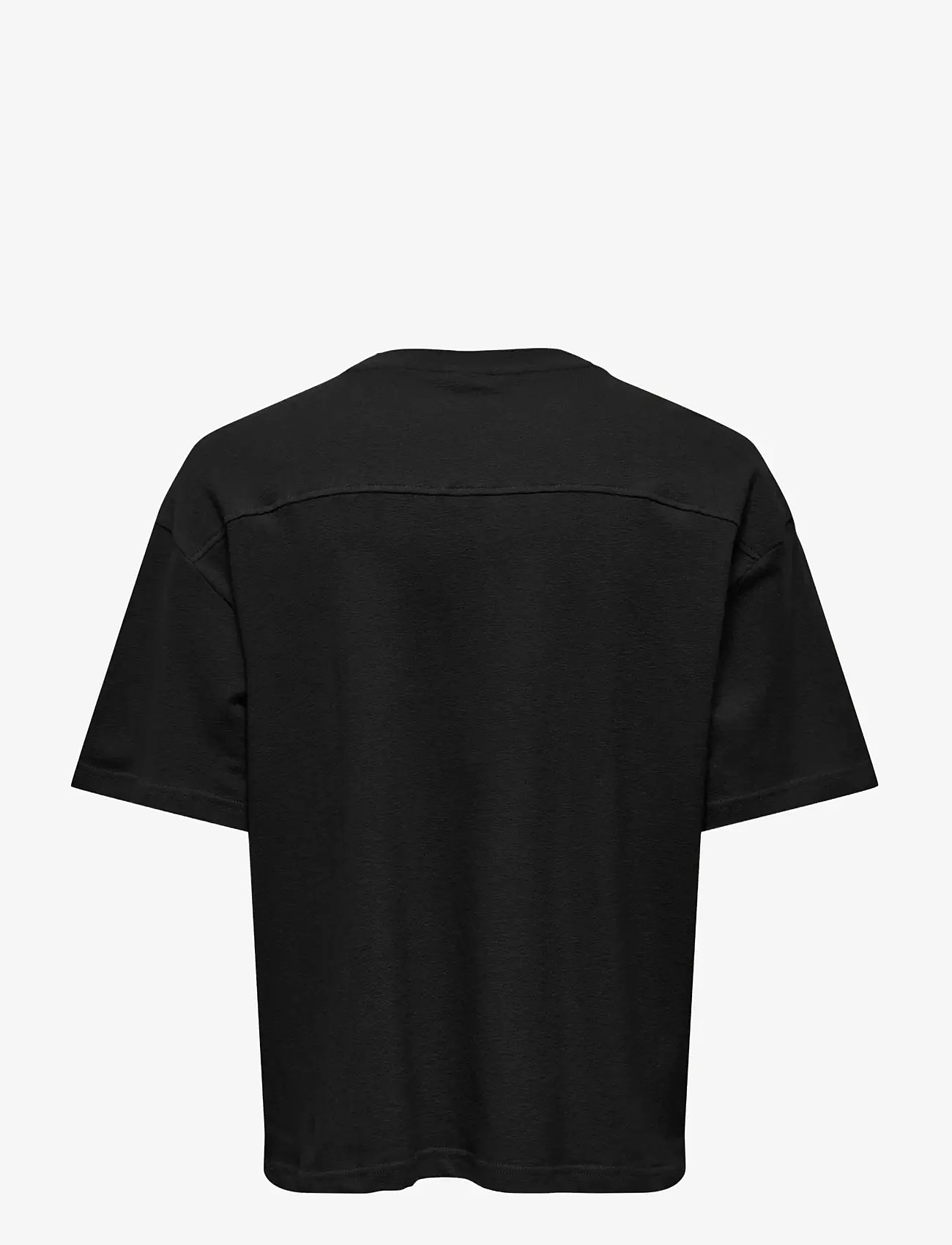 ONLY & SONS - ONSLENNY OVZ SS STRCT TEE NOOS - kortærmede t-shirts - black - 2