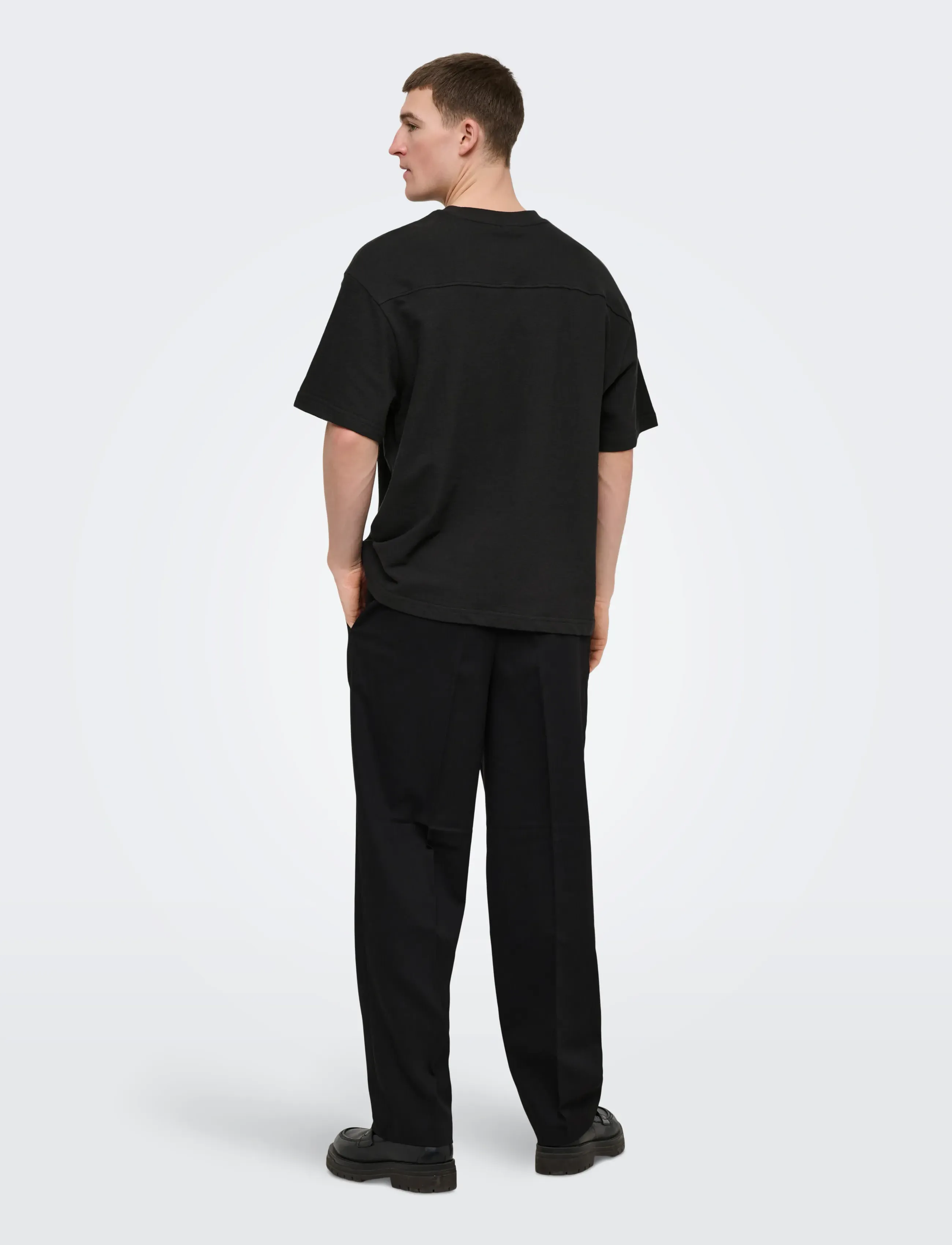 ONLY & SONS - ONSLENNY OVZ SS STRCT TEE NOOS - korte mouwen - black - 3