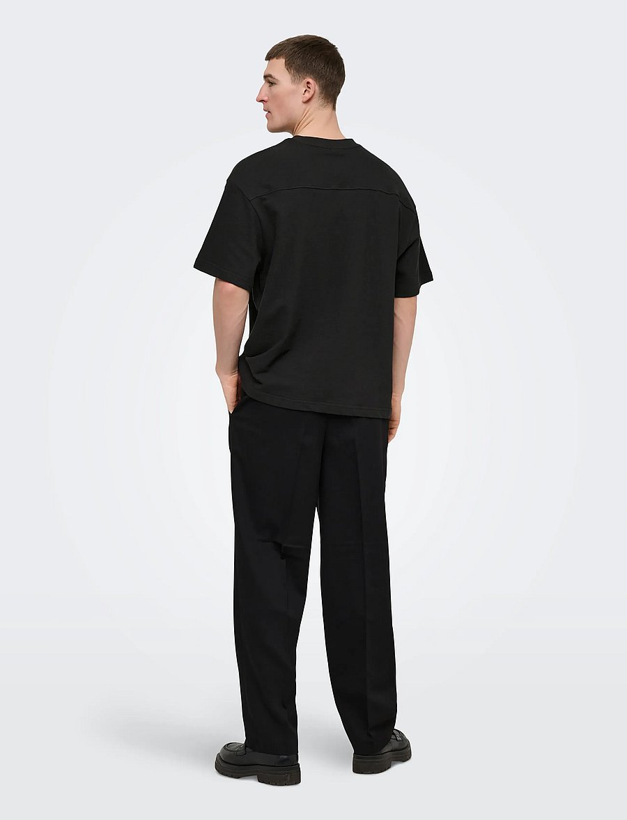 ONLY & SONS - ONSLENNY OVZ SS STRCT TEE NOOS - kurzärmelig - black - 3