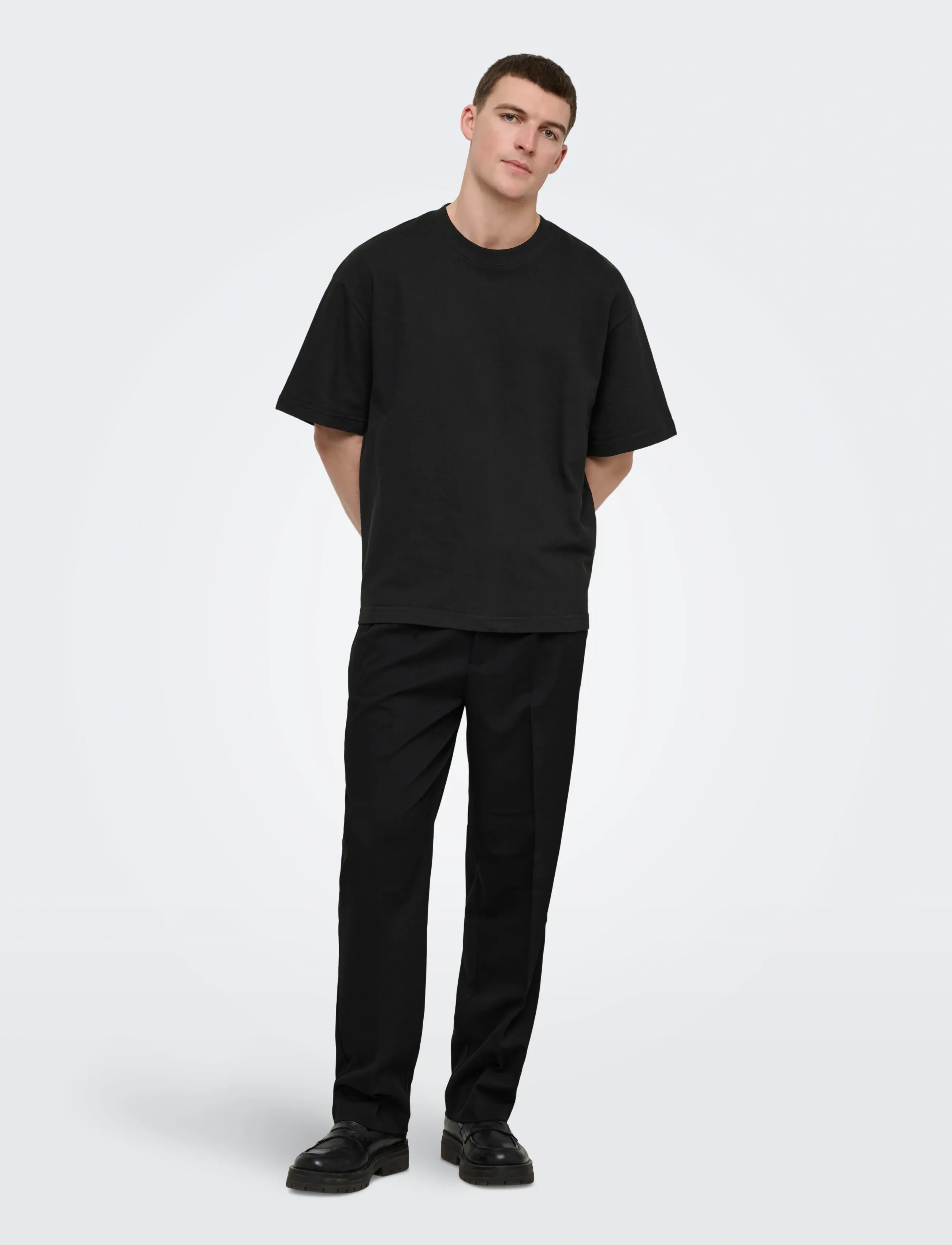 ONLY & SONS - ONSLENNY OVZ SS STRCT TEE NOOS - korte mouwen - black - 5