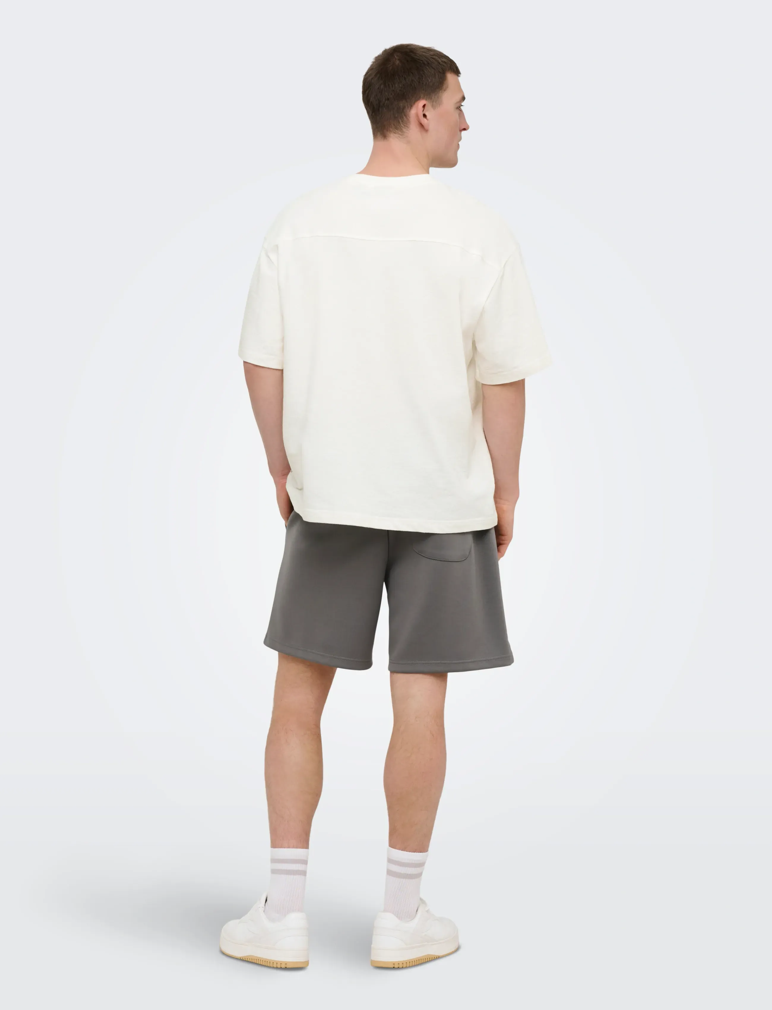 ONLY & SONS - ONSLENNY OVZ SS STRCT TEE NOOS - short-sleeved t-shirts - cloud dancer - 3