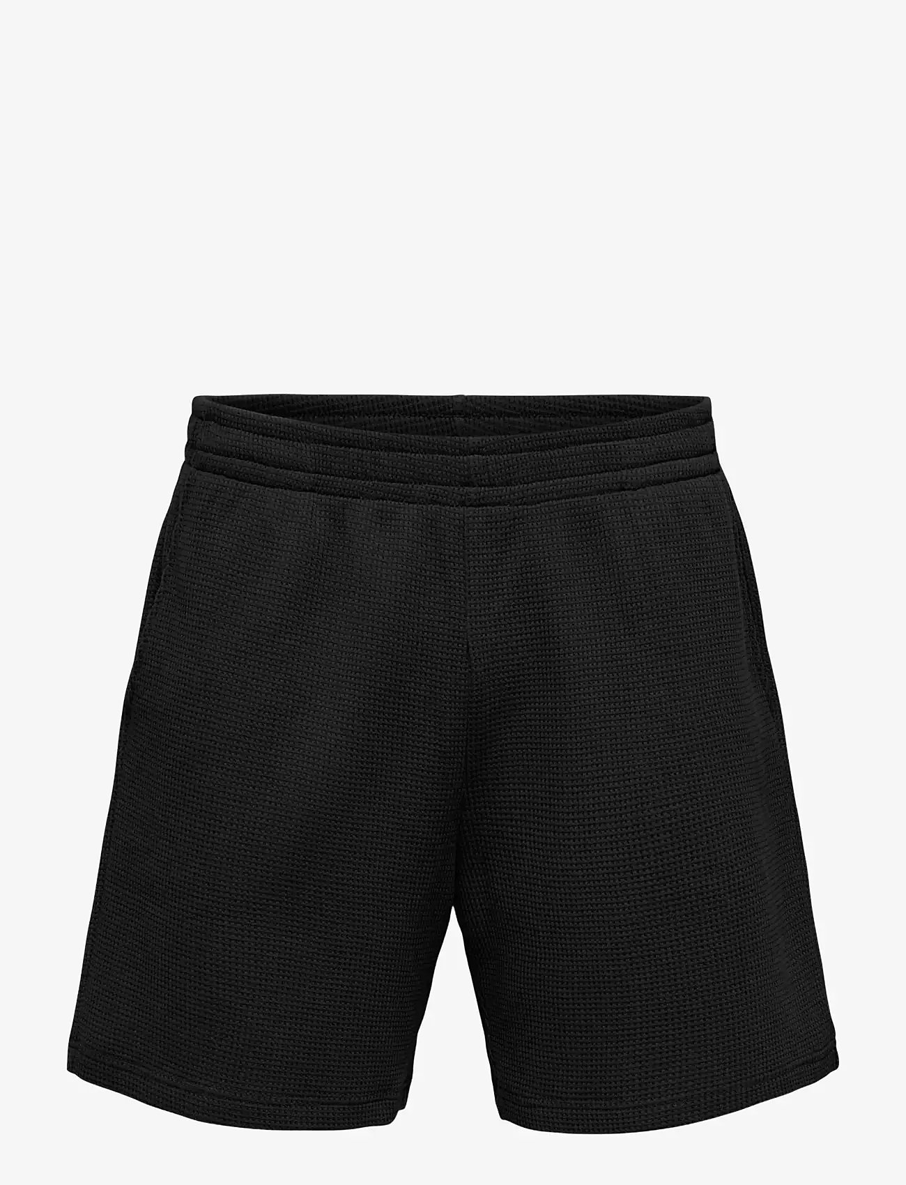 ONLY & SONS - ONSTOBIE RLX S WAFFLE SHORTS - hosen - black - 1