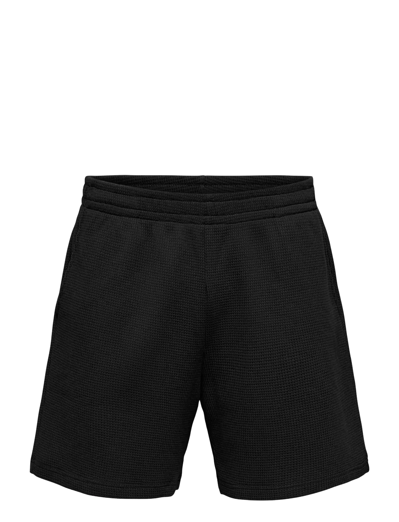 ONLY & SONS ONSTOBIE RLX S WAFFLE SHORTS - Šortai - BLACK / black