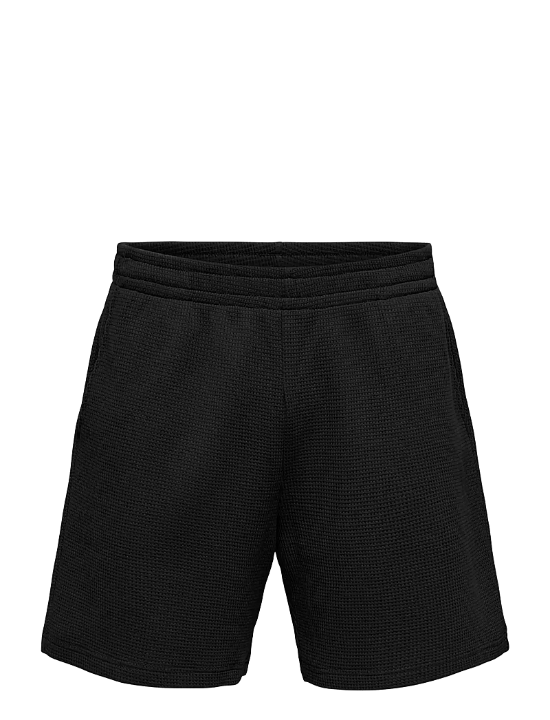 ONLY & SONS - ONSTOBIE RLX S WAFFLE SHORTS - hosen - black - 1