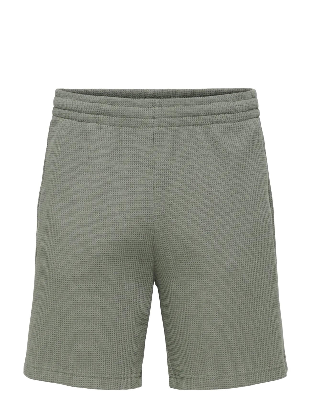 ONLY & SONS ONSTOBIE RLX S WAFFLE SHORTS - Sweatshorts - CASTOR GRAY / khaki/green