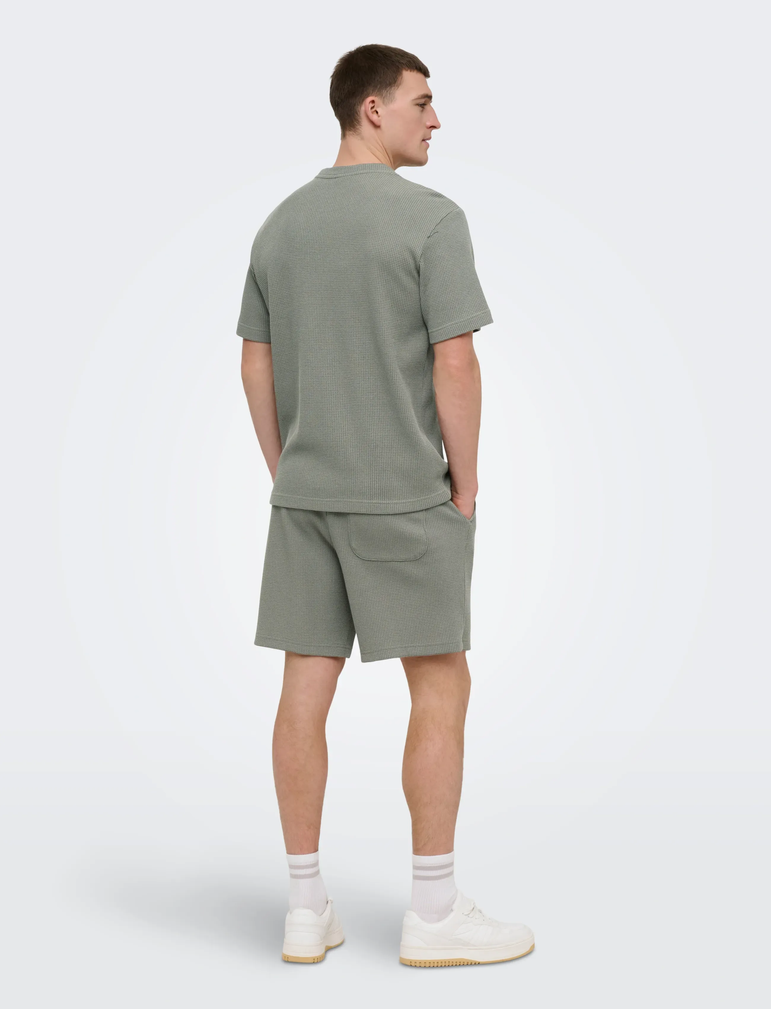 ONLY & SONS - ONSTOBIE RLX S WAFFLE SHORTS - shorts - castor gray - 3