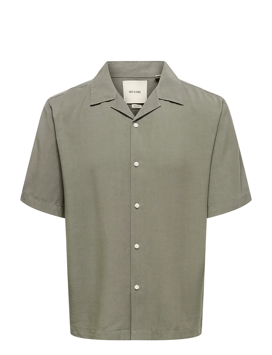 ONLY & SONS - ONSPERU SS REG TENCEL SHIRT NOOS - lühikeste varrukatega särgid - castor gray - 1
