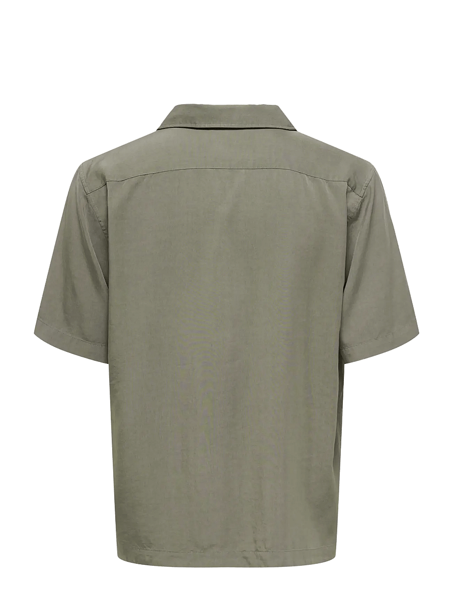 ONLY & SONS - ONSPERU SS REG TENCEL SHIRT NOOS - lühikeste varrukatega särgid - castor gray - 2