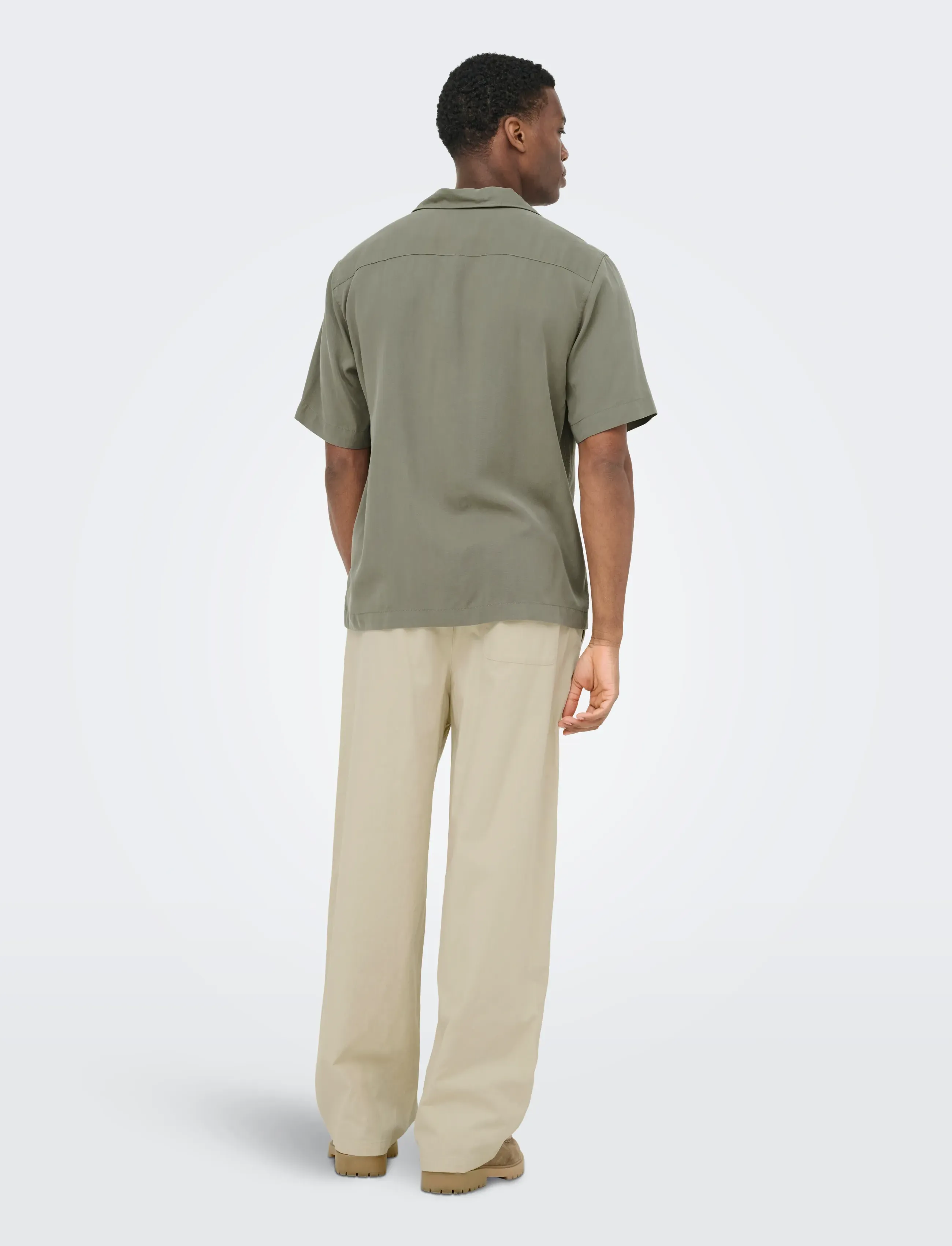 ONLY & SONS - ONSPERU SS REG TENCEL SHIRT NOOS - lühikeste varrukatega särgid - castor gray - 3