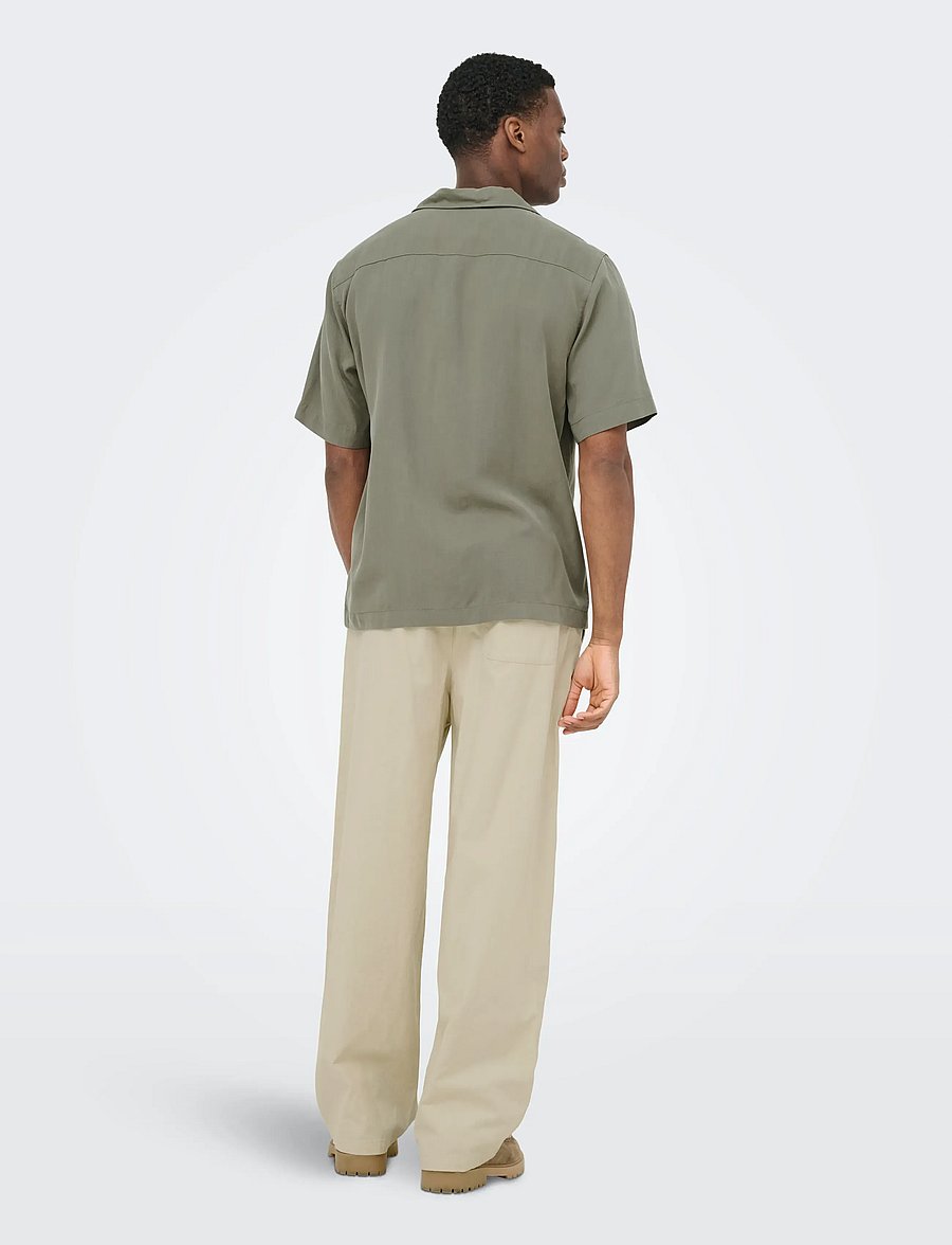 ONLY & SONS - ONSPERU SS REG TENCEL SHIRT NOOS - lühikeste varrukatega särgid - castor gray - 3