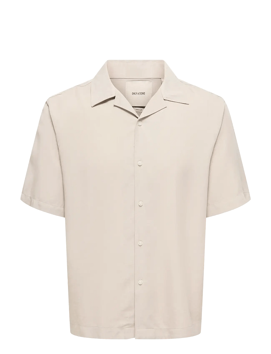 ONLY & SONS - ONSPERU SS REG TENCEL SHIRT NOOS - lühikeste varrukatega särgid - silver lining - 1
