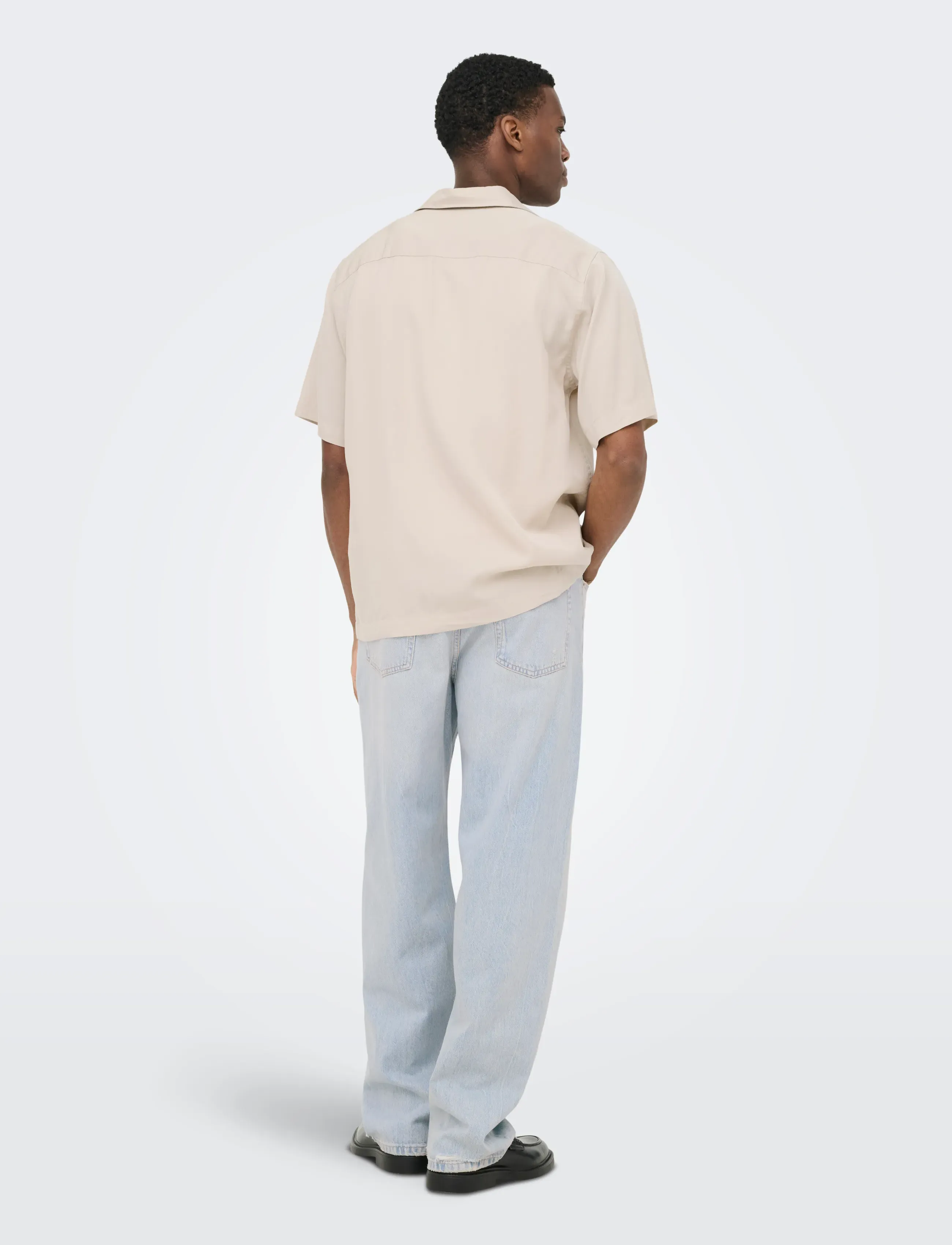 ONLY & SONS - ONSPERU SS REG TENCEL SHIRT NOOS - kortærmede skjorter - silver lining - 3