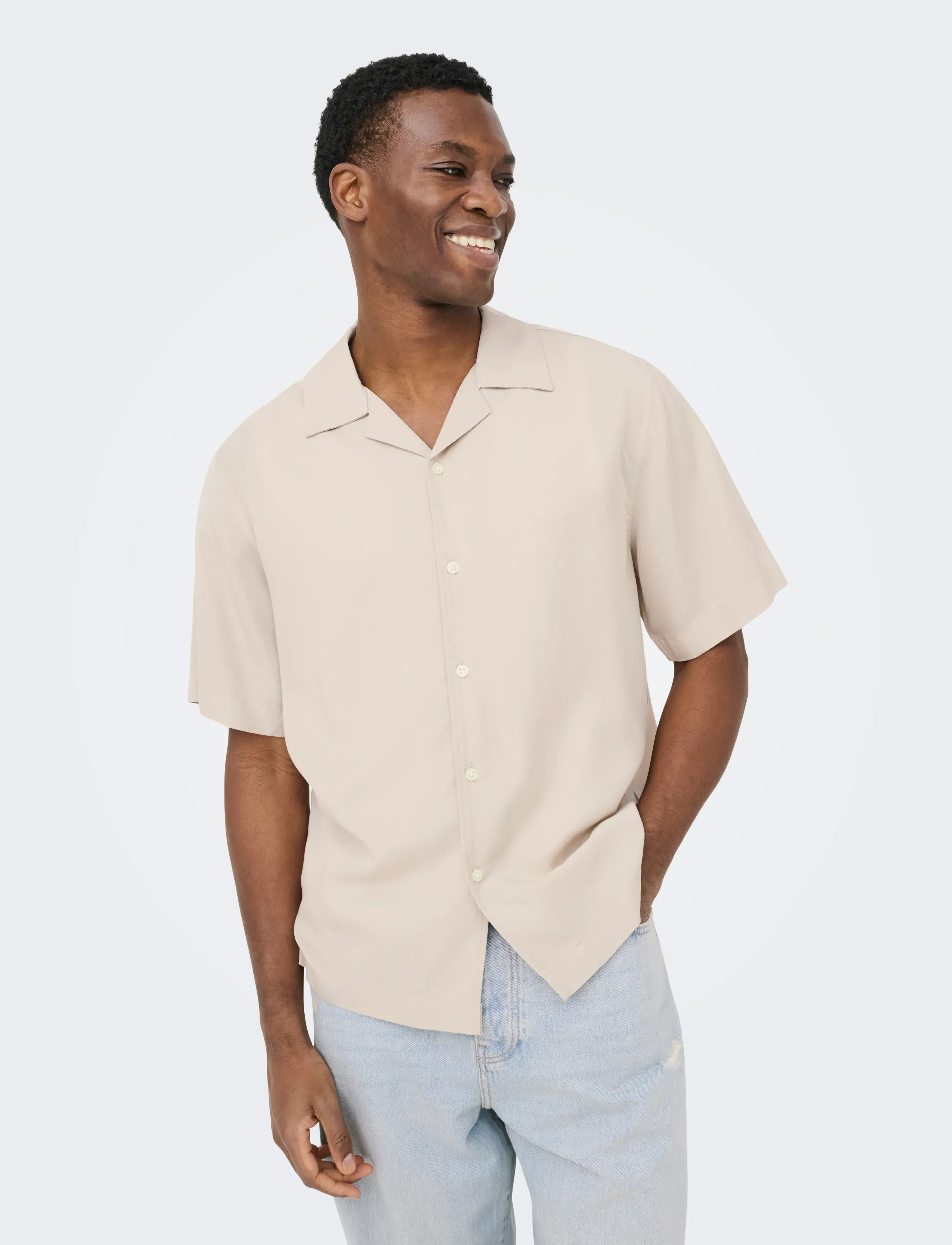 ONLY & SONS Onsperu Ss Reg Tencel Shirt Noos kortärmade skjortor herr – bild 6