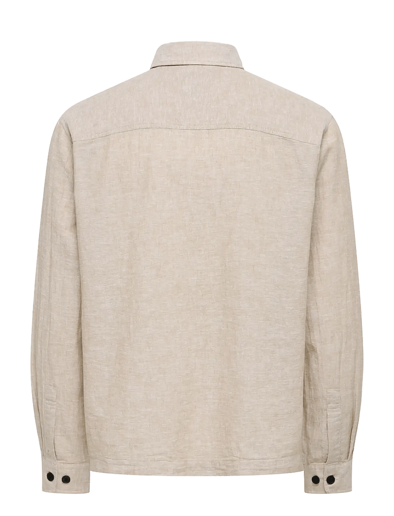ONLY & SONS - ONSCAIDEN LS OVERSHIRT LINEN BLEND - collections - chinchilla - 2