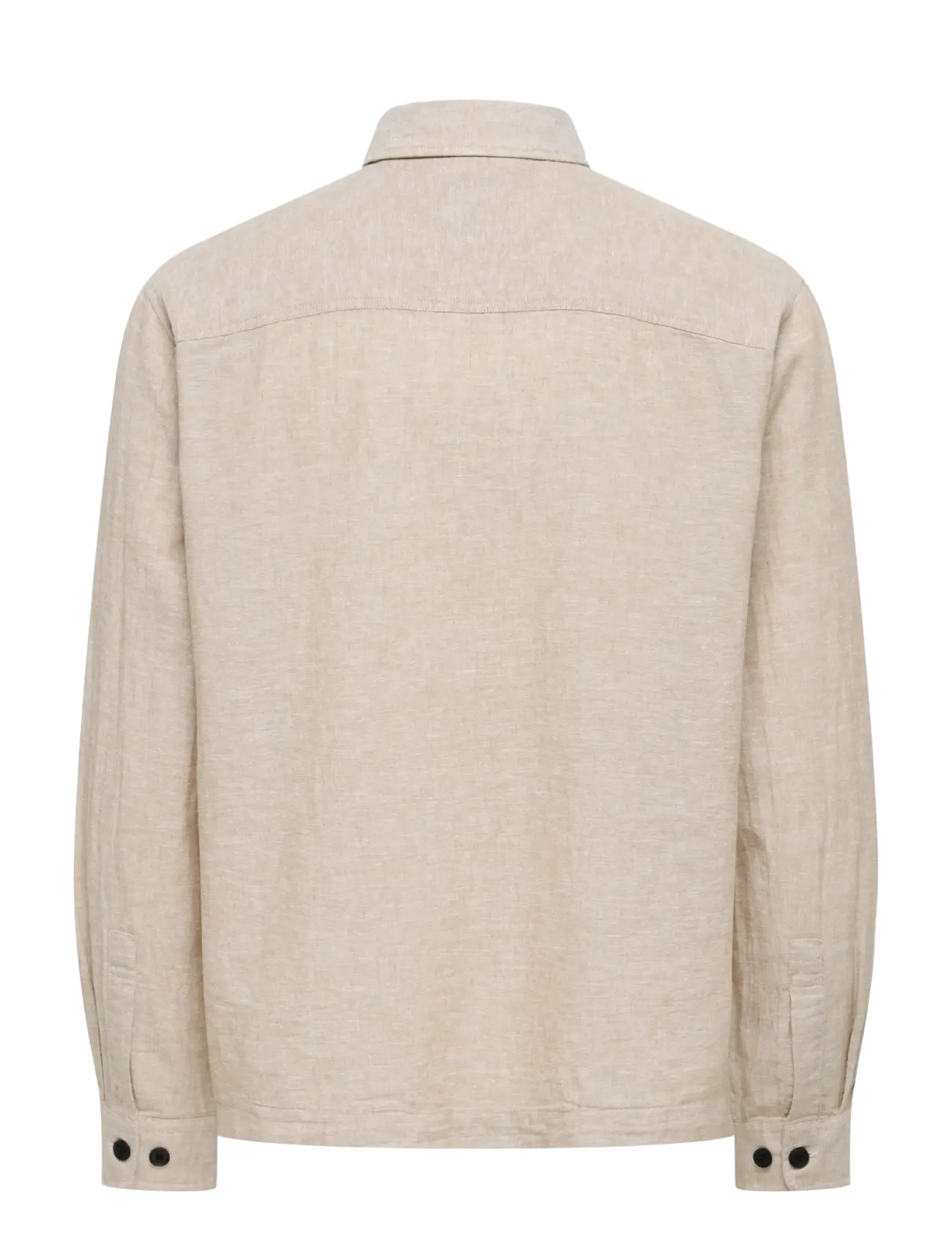 ONLY & SONS - ONSCAIDEN LS OVERSHIRT LINEN BLEND - laveste priser - chinchilla - 2