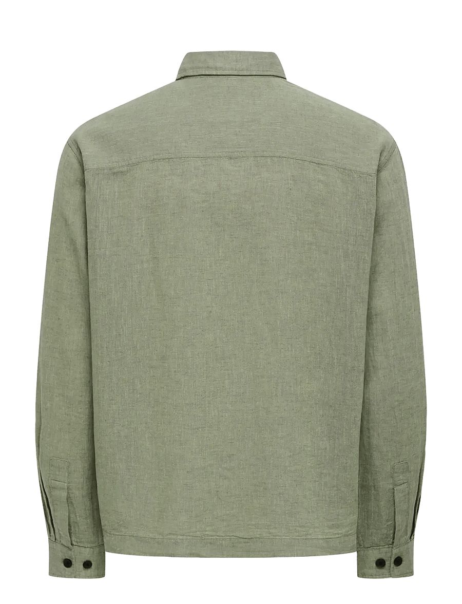 ONLY & SONS - ONSCAIDEN LS OVERSHIRT LINEN BLEND - kollektsioonid - swamp - 2