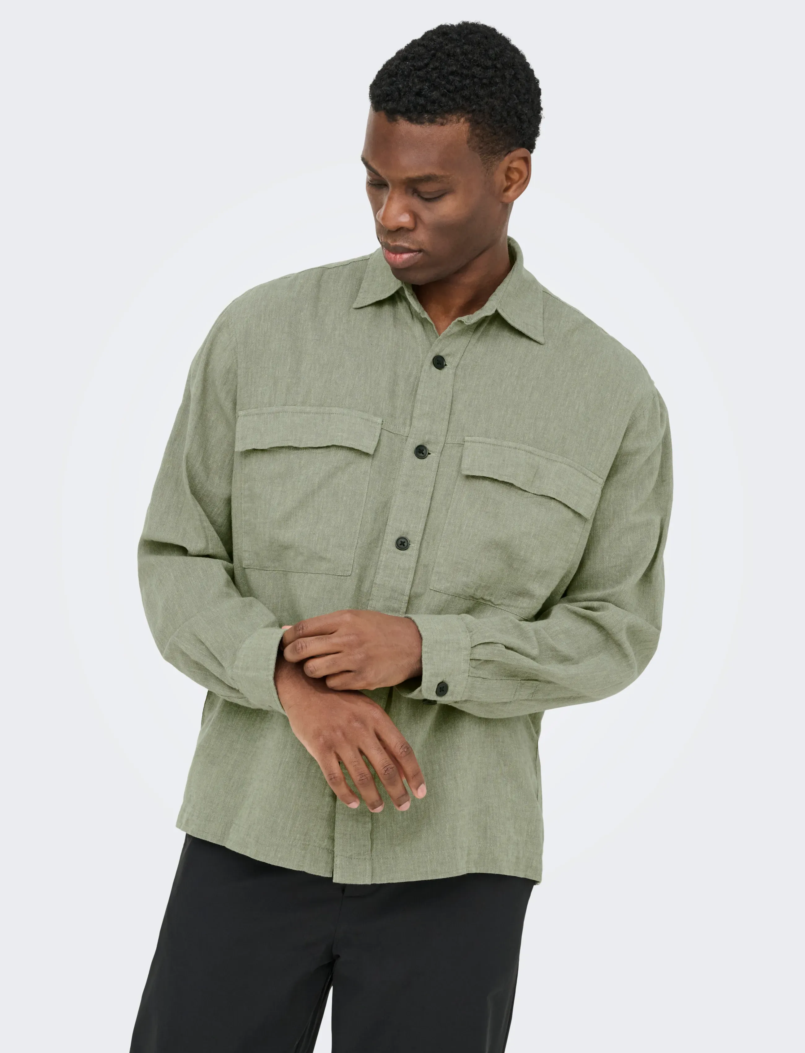 ONLY & SONS Onscaiden Ls Overshirt Linen Blend overshirts herr – bild 6