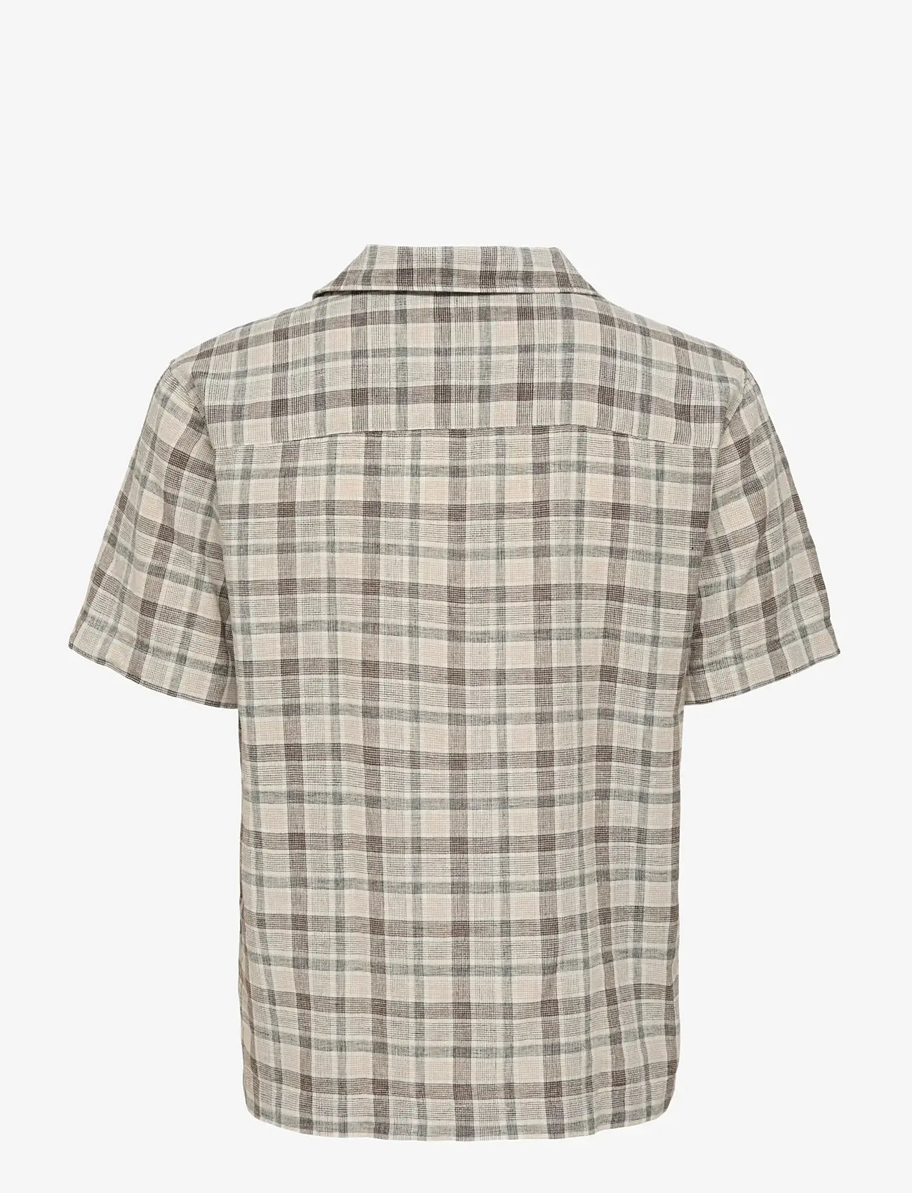 ONLY & SONS - ONSCAIDEN LIFE CHECK LINEN BLEND SS - ternede skjorter - coffee bean - 2