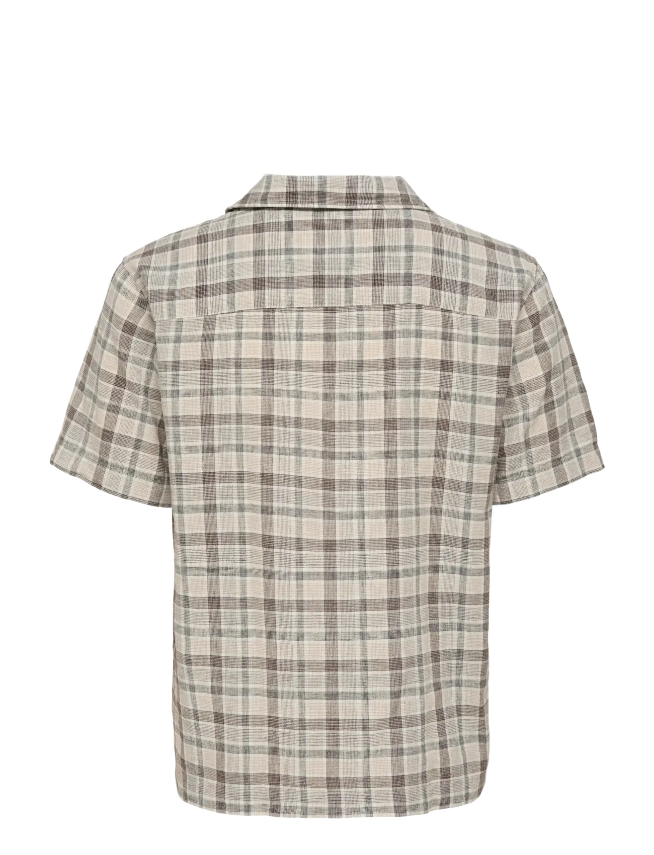 ONLY & SONS - ONSCAIDEN LIFE CHECK LINEN BLEND SS - checkered shirts - coffee bean - 2