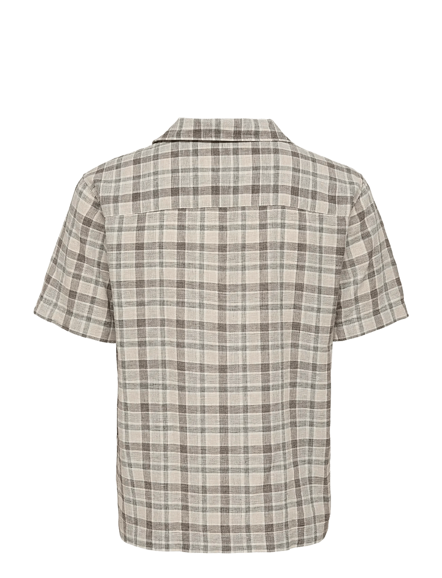ONLY & SONS - ONSCAIDEN LIFE CHECK LINEN BLEND SS - karierte hemden - coffee bean - 2