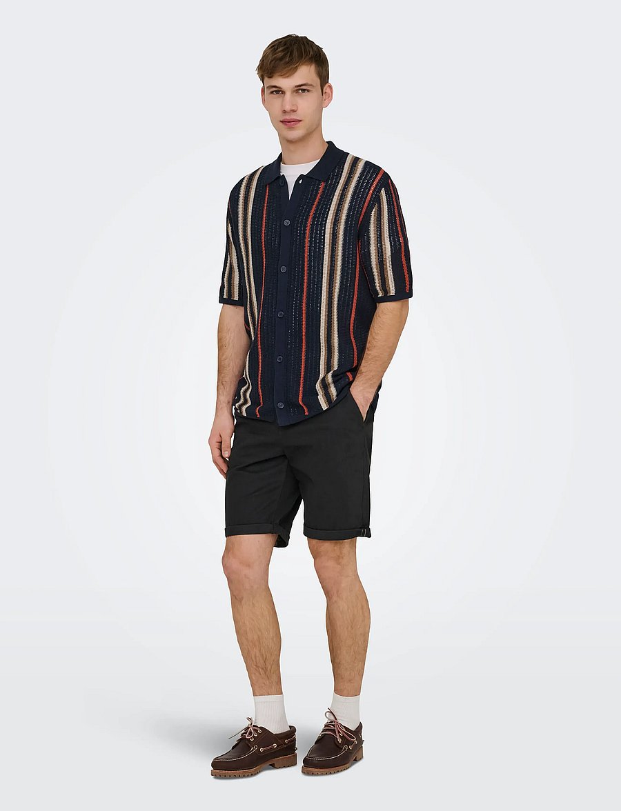 ONLY & SONS - ONSSAUL 0573 SHORTS NOOS - lühikesed chino-püksid - black - 4