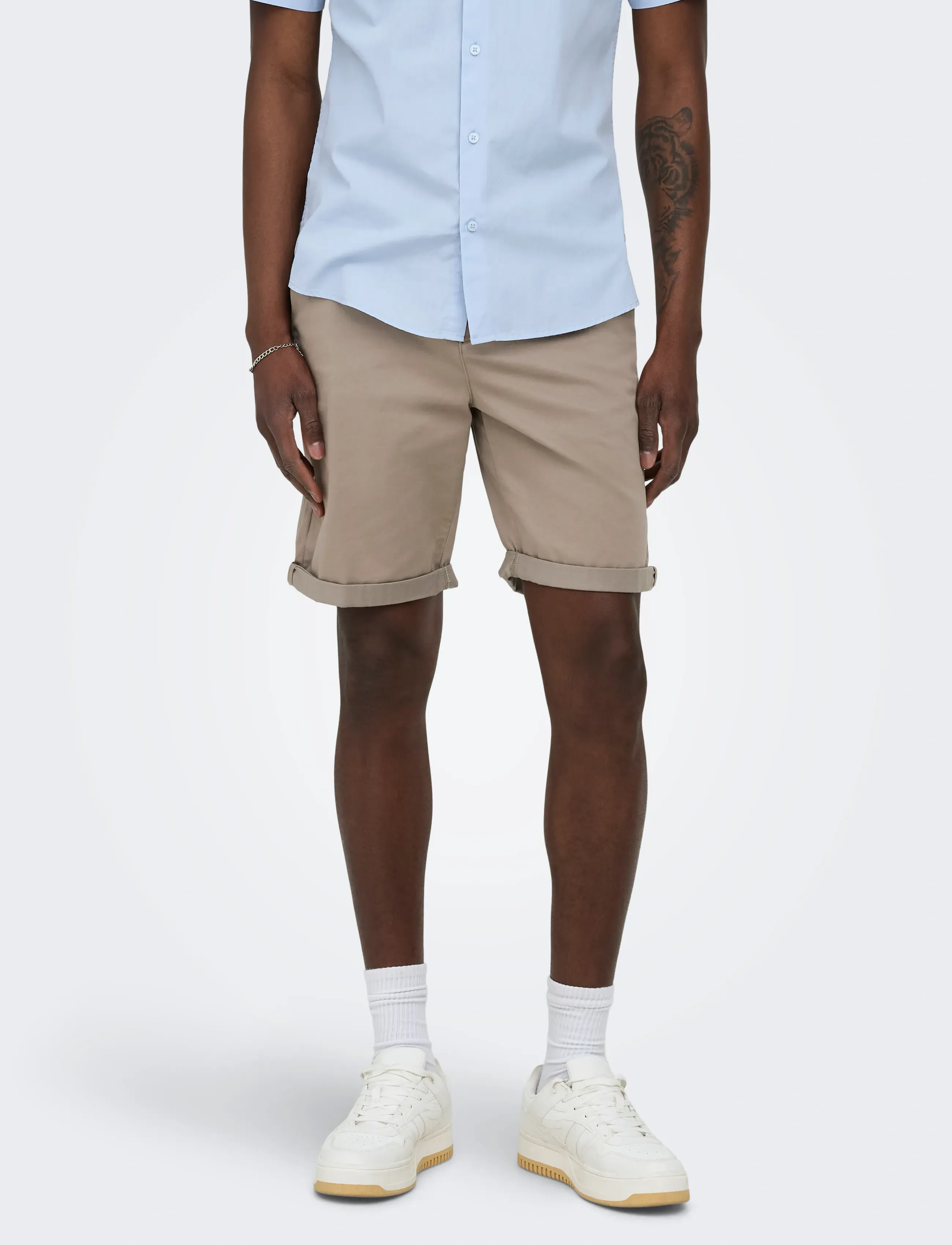 ONLY & SONS - ONSSAUL 0573 SHORTS NOOS - lühikesed chino-püksid - desert taupe - 0