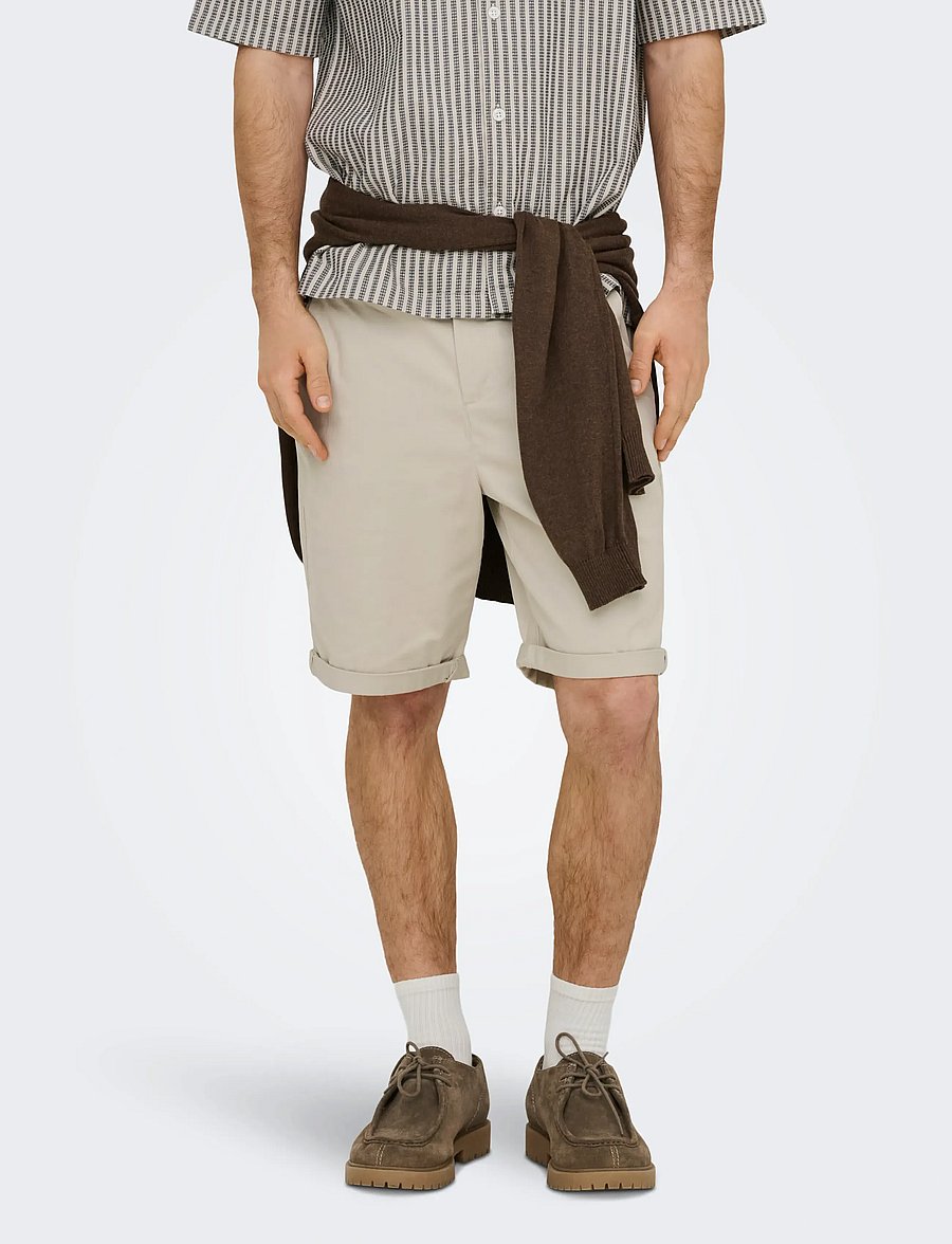ONLY & SONS - ONSSAUL 0573 SHORTS NOOS - chinos shorts - silver lining - 0