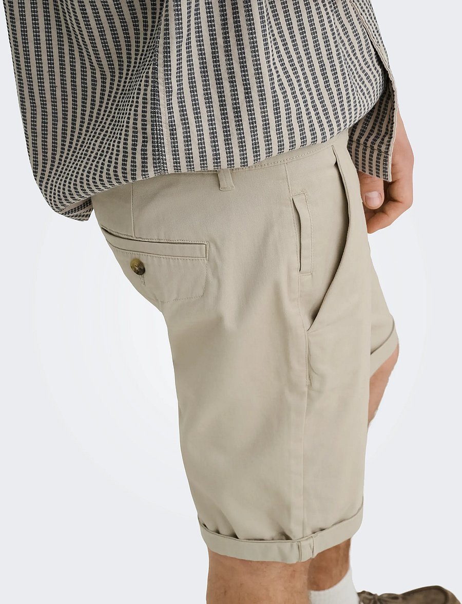 ONLY & SONS - ONSSAUL 0573 SHORTS NOOS - chinos shorts - silver lining - 4