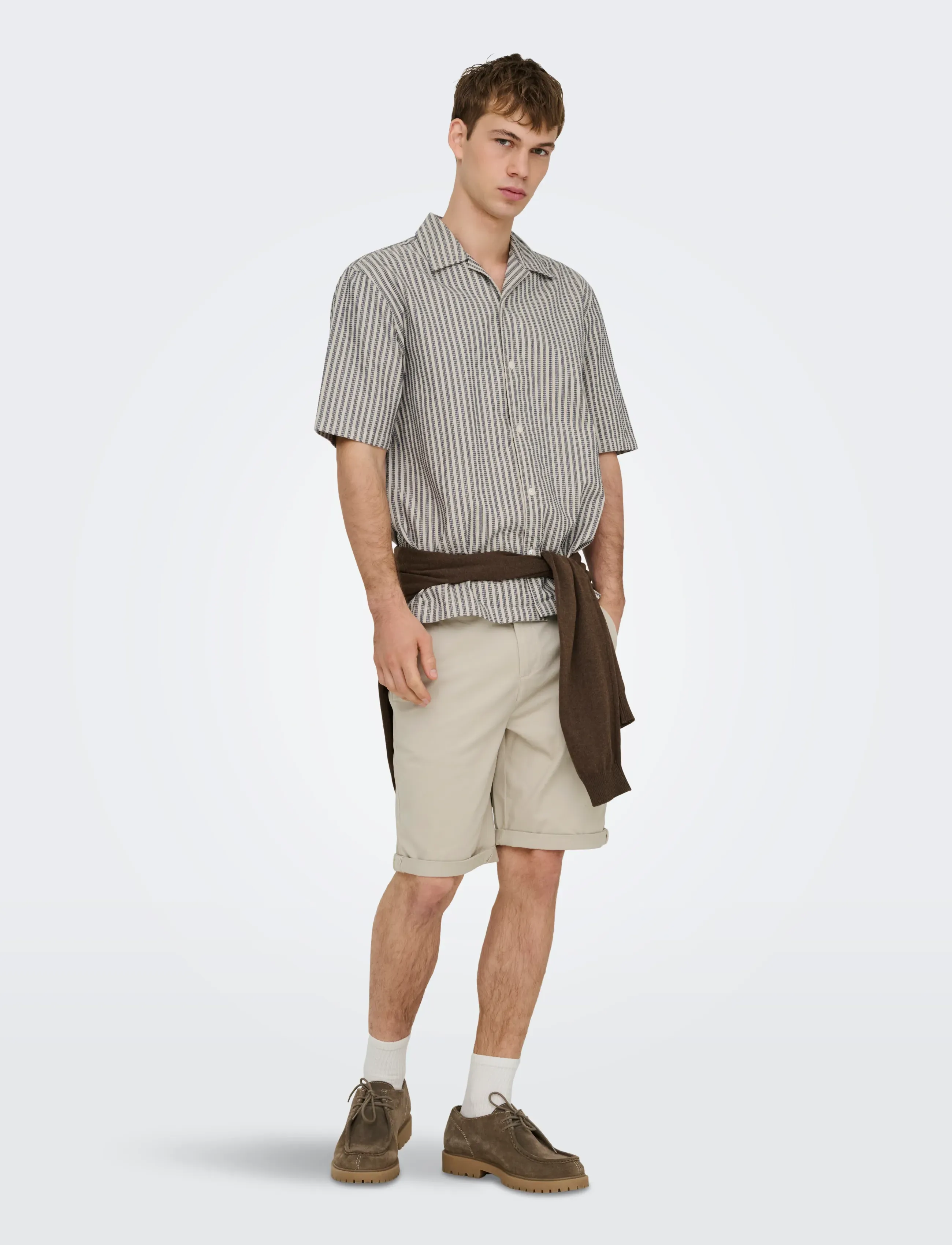 ONLY & SONS - ONSSAUL 0573 SHORTS NOOS - chinos shorts - silver lining - 5