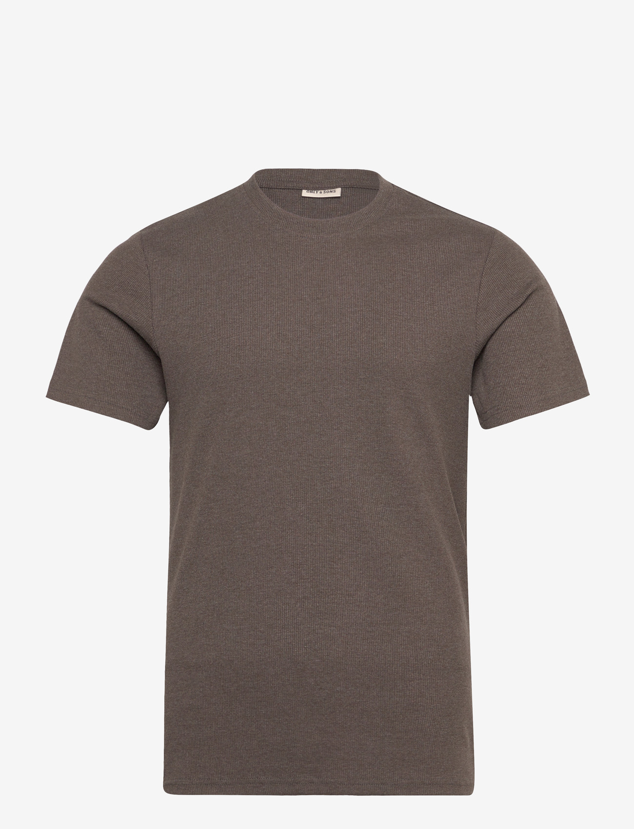 ONLY & SONS - ONSTANNER SLIM SS RIB TEE - laveste priser - medium grey melange - 0