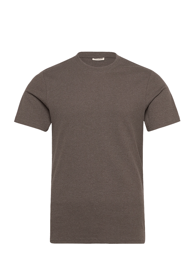ONLY & SONS - ONSTANNER SLIM SS RIB TEE - kurzärmelig - medium grey melange - 0