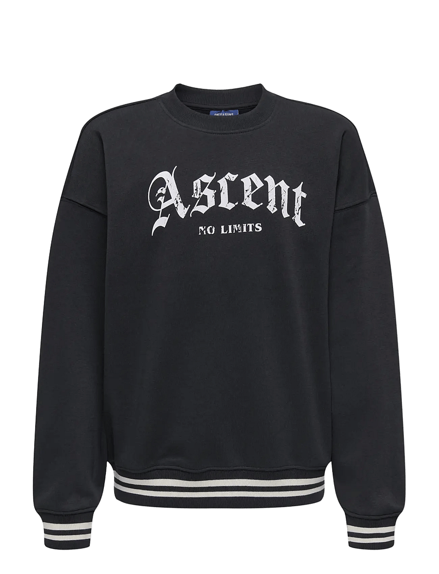 ONLY & SONS - OSJCONNOR OVZ ART VTG LS CREW SWT - sweatshirts - jet black - 0
