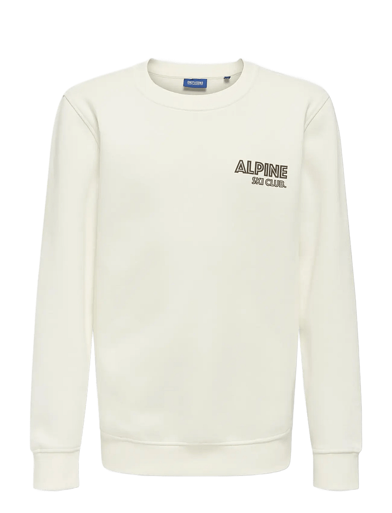 ONLY & SONS - OSJCONNOR SNOW LIFE LS REG CREW SWT - sweatshirts - cloud dancer - 0