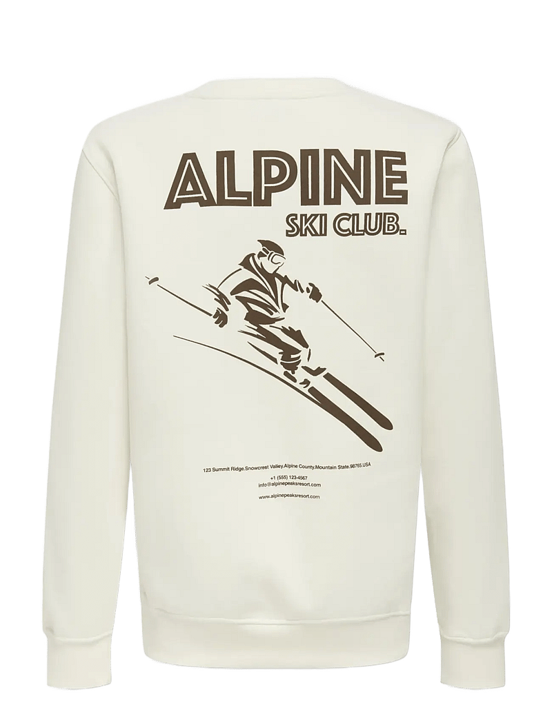 ONLY & SONS - OSJCONNOR SNOW LIFE LS REG CREW SWT - sweatshirts - cloud dancer - 1