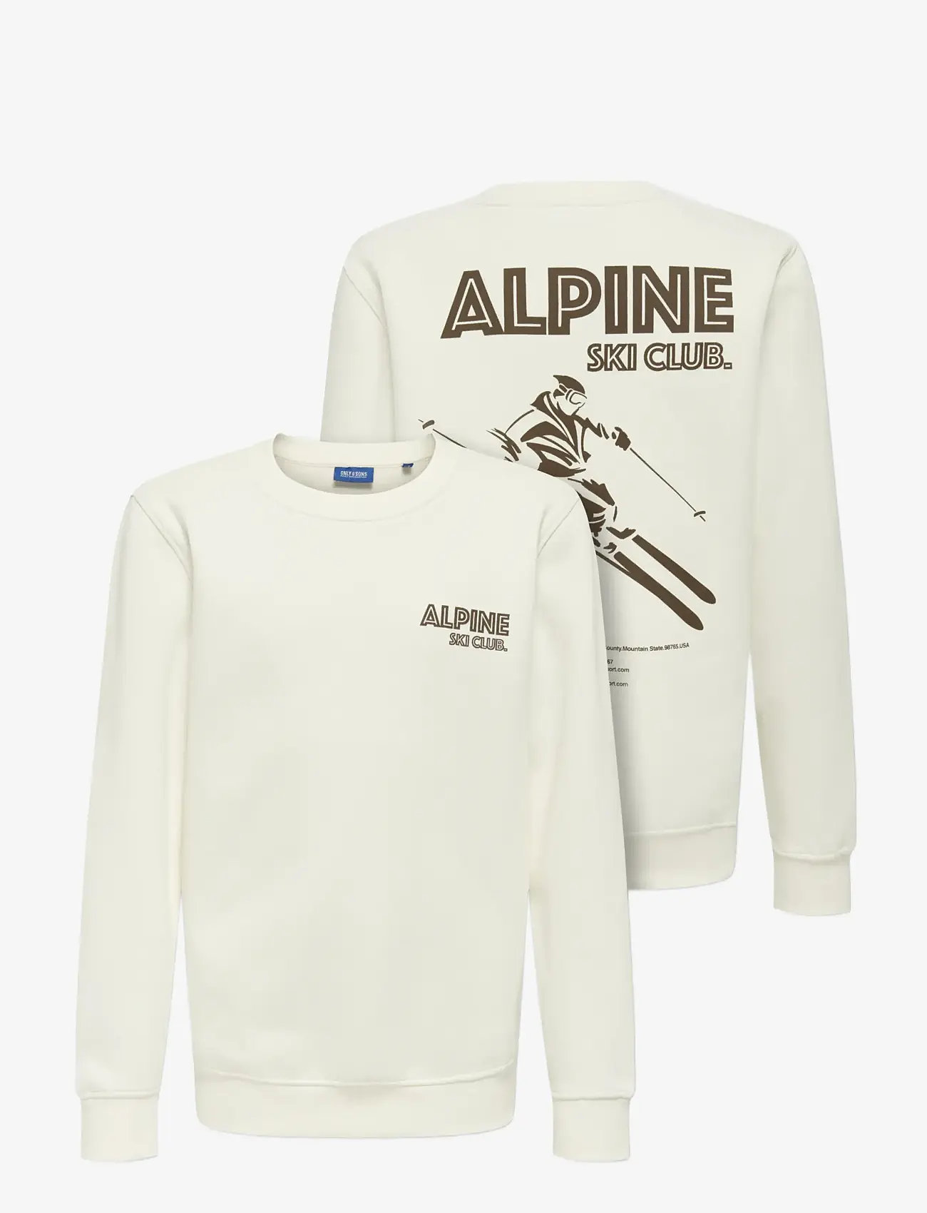 ONLY & SONS - OSJCONNOR SNOW LIFE LS REG CREW SWT - sweatshirts - cloud dancer - 2