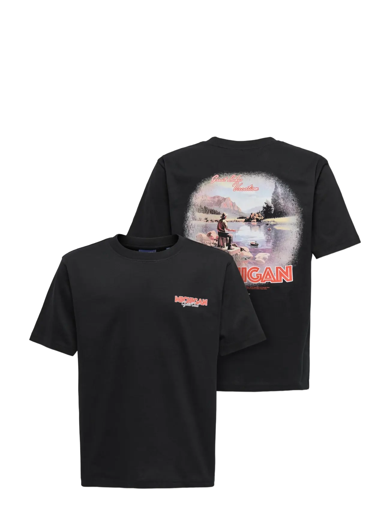 ONLY & SONS - OSJFRED STATES LIFE RLX SS TEE JRS - kortærmede t-shirts - black - 2