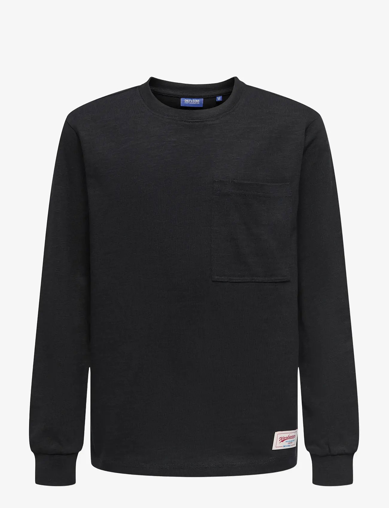 ONLY & SONS - OSJMACKEY REG LS LOGO TEE JRS - långärmade t-shirts - jet black - 0
