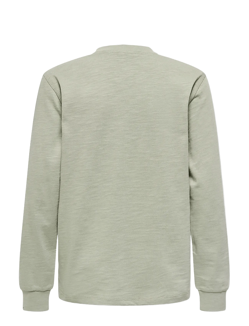 ONLY & SONS - OSJMACKEY REG LS LOGO TEE JRS - langærmede t-shirts - seagrass - 1