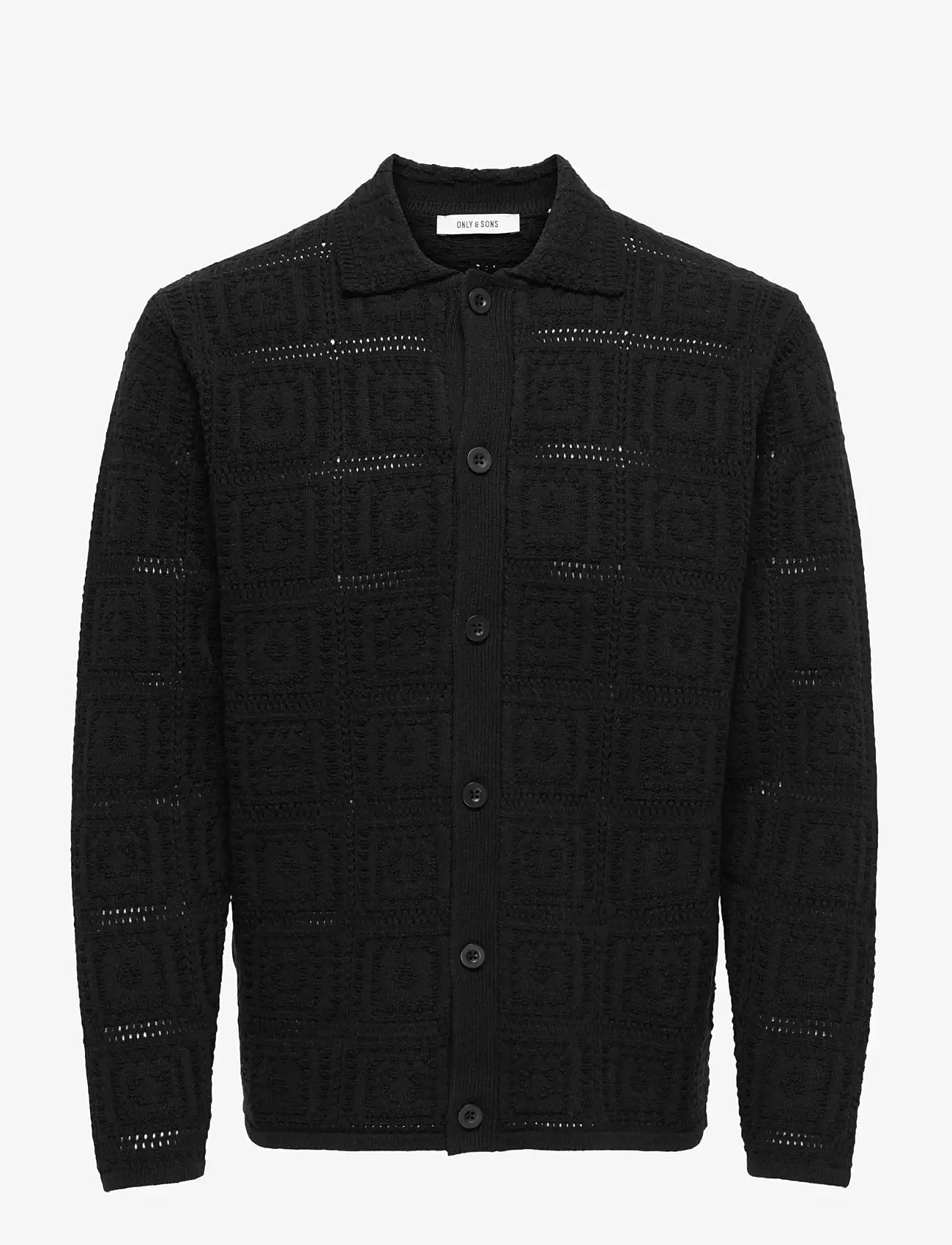 ONLY & SONS - ONSBART LIFE RLX 5 LS SHIRT KNIT - cardigans - black - 1