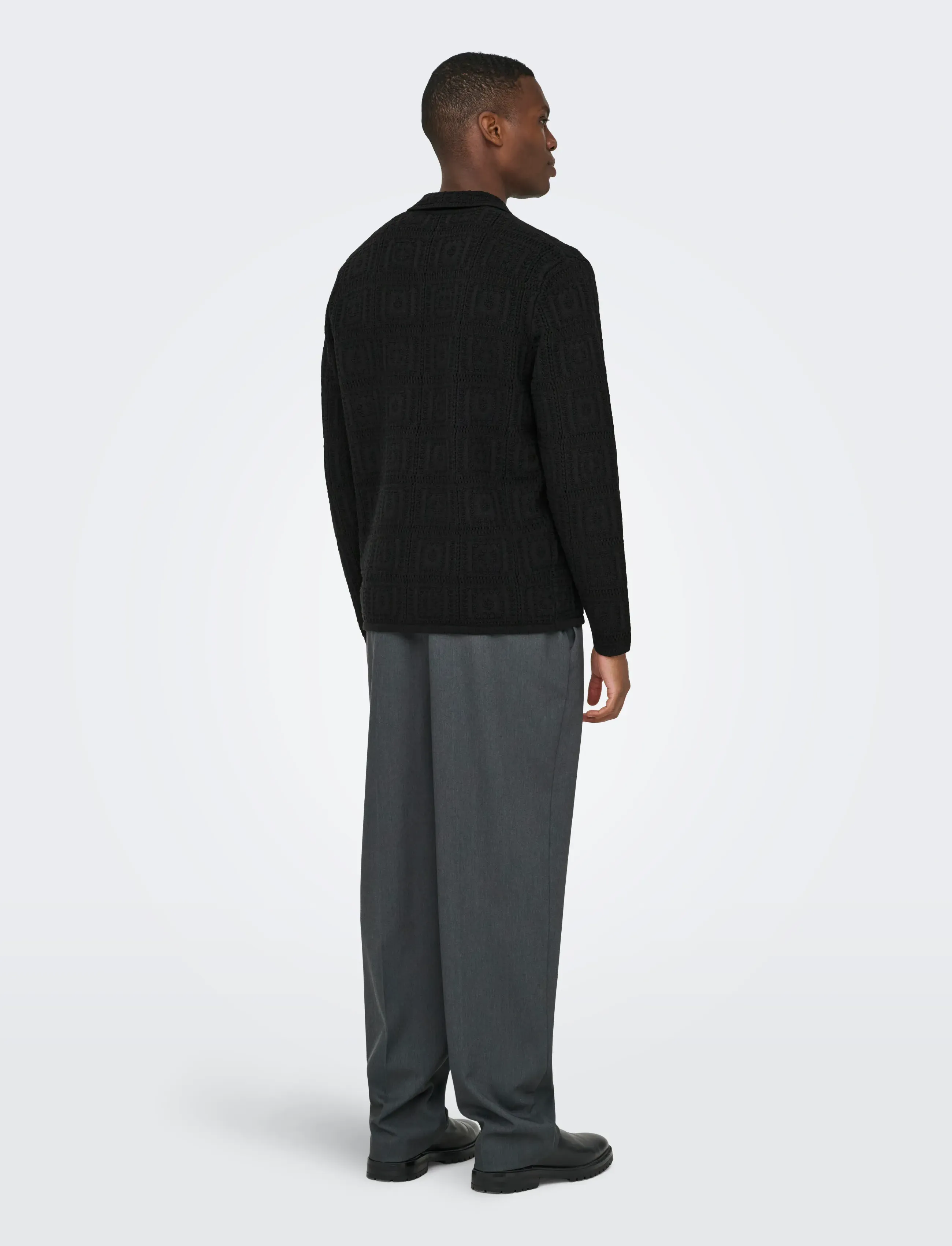 ONLY & SONS - ONSBART LIFE RLX 5 LS SHIRT KNIT - cardigans - black - 2