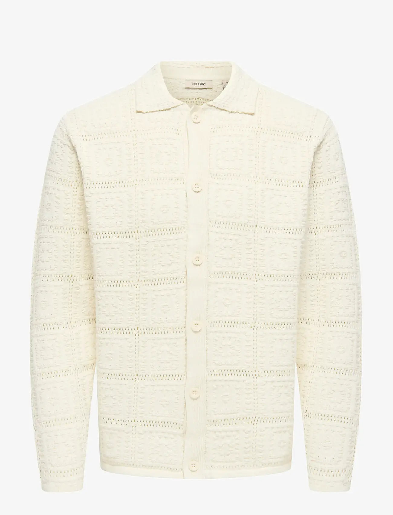 ONLY & SONS - ONSBART LIFE RLX 5 LS SHIRT KNIT - cardigans - cloud dancer - 0